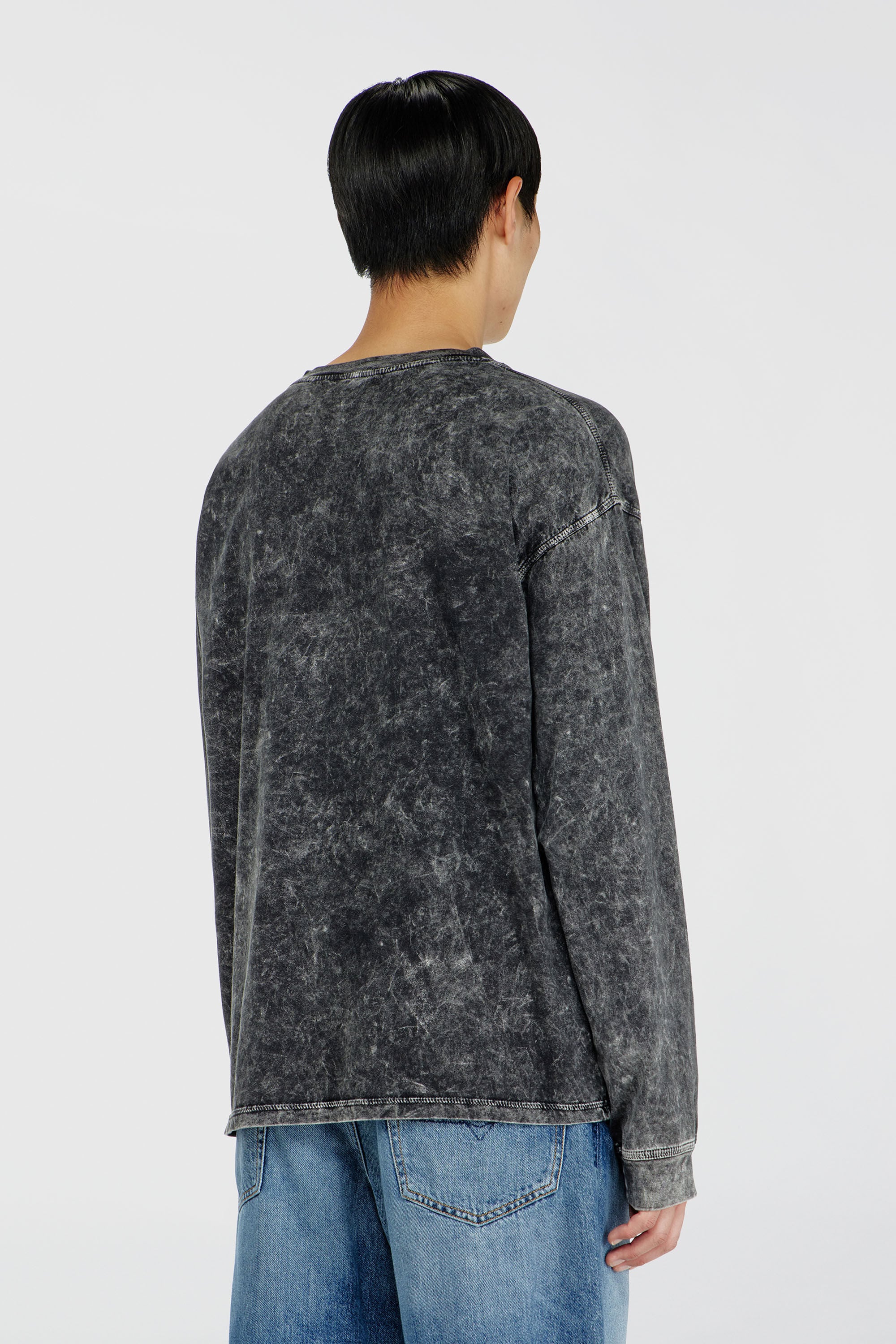 Diesel - T-BOXT-LS-AA5, Male's Long sleeve top with treated effect in Dark Grey - 4