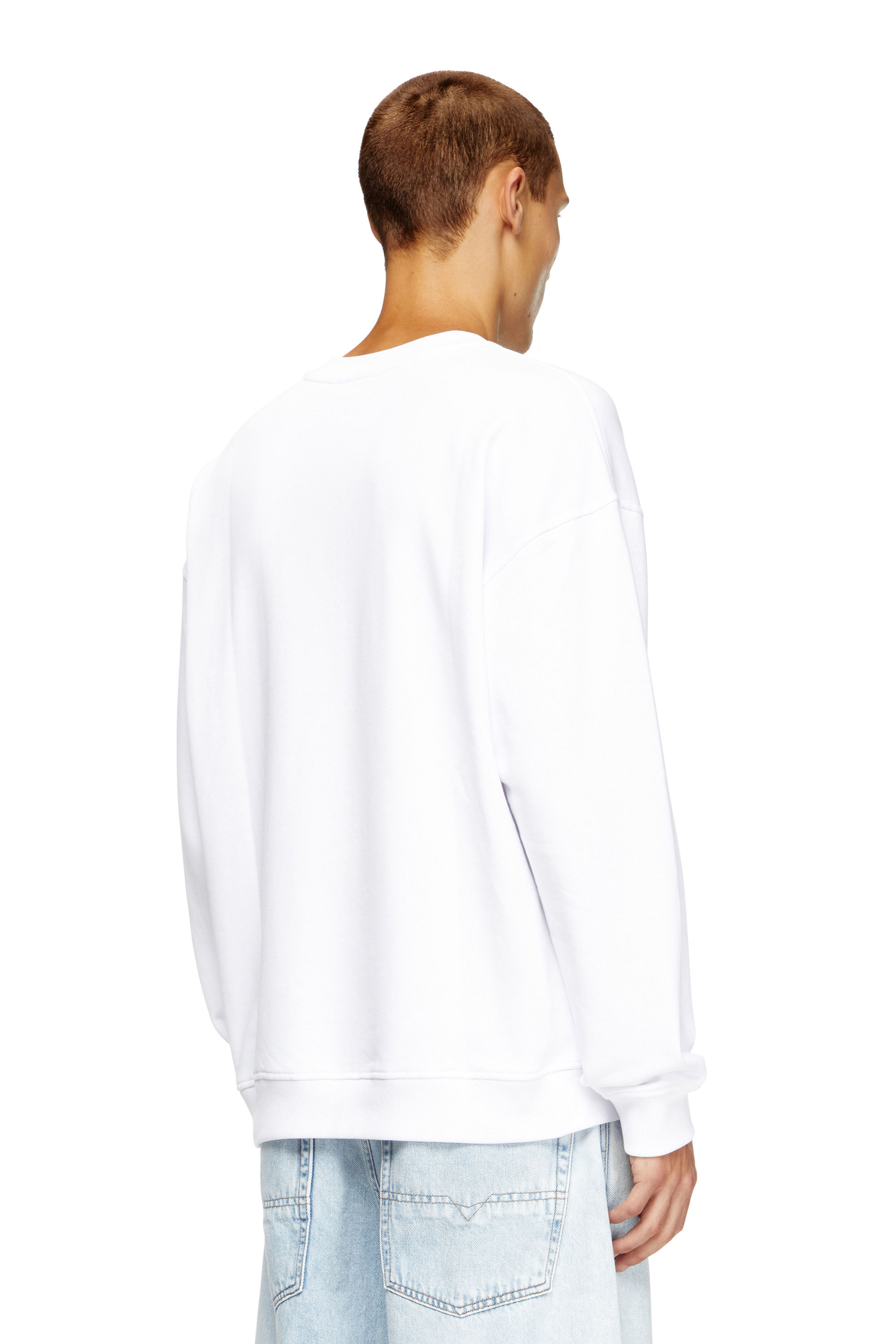 Diesel - S-BOXT-OD, Male's Sweatshirt with cut-out Oval D logo in White - 4