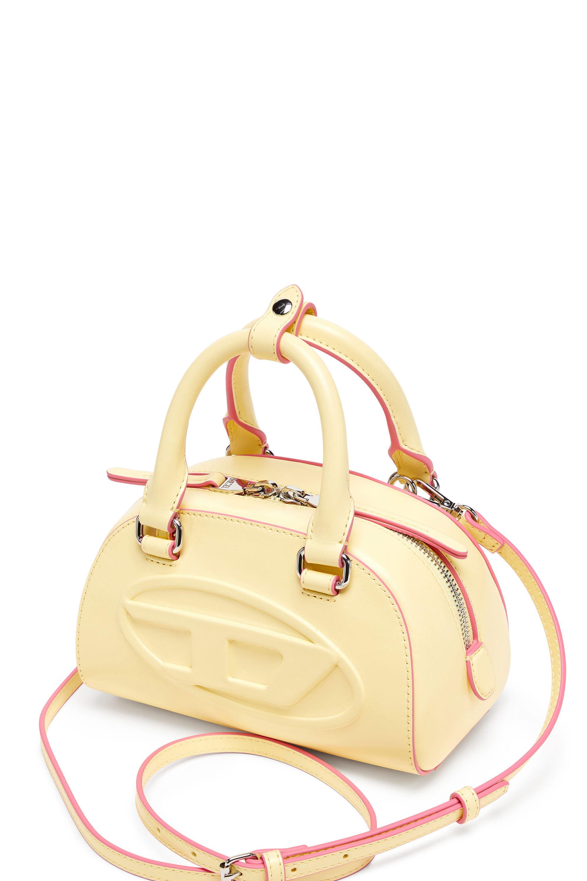 Diesel - 1DR DOME CROSSBODY, 1DR Dome - Bolso bowling mini de cuero Mujer in Amarillo - 5