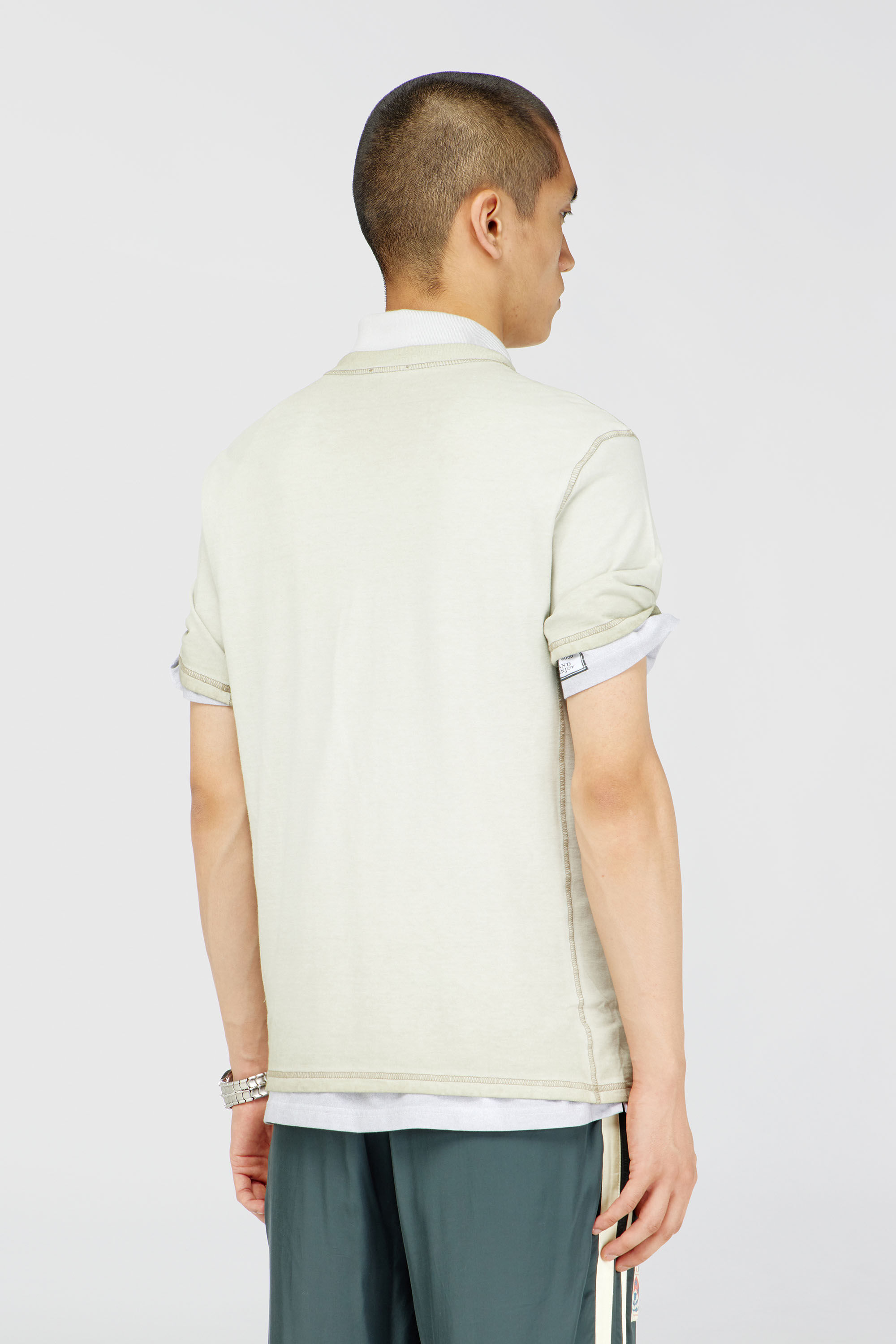 Diesel - T-BOWIE, Camiseta con parches y laterales de microwaffle Hombre in Beige - 4