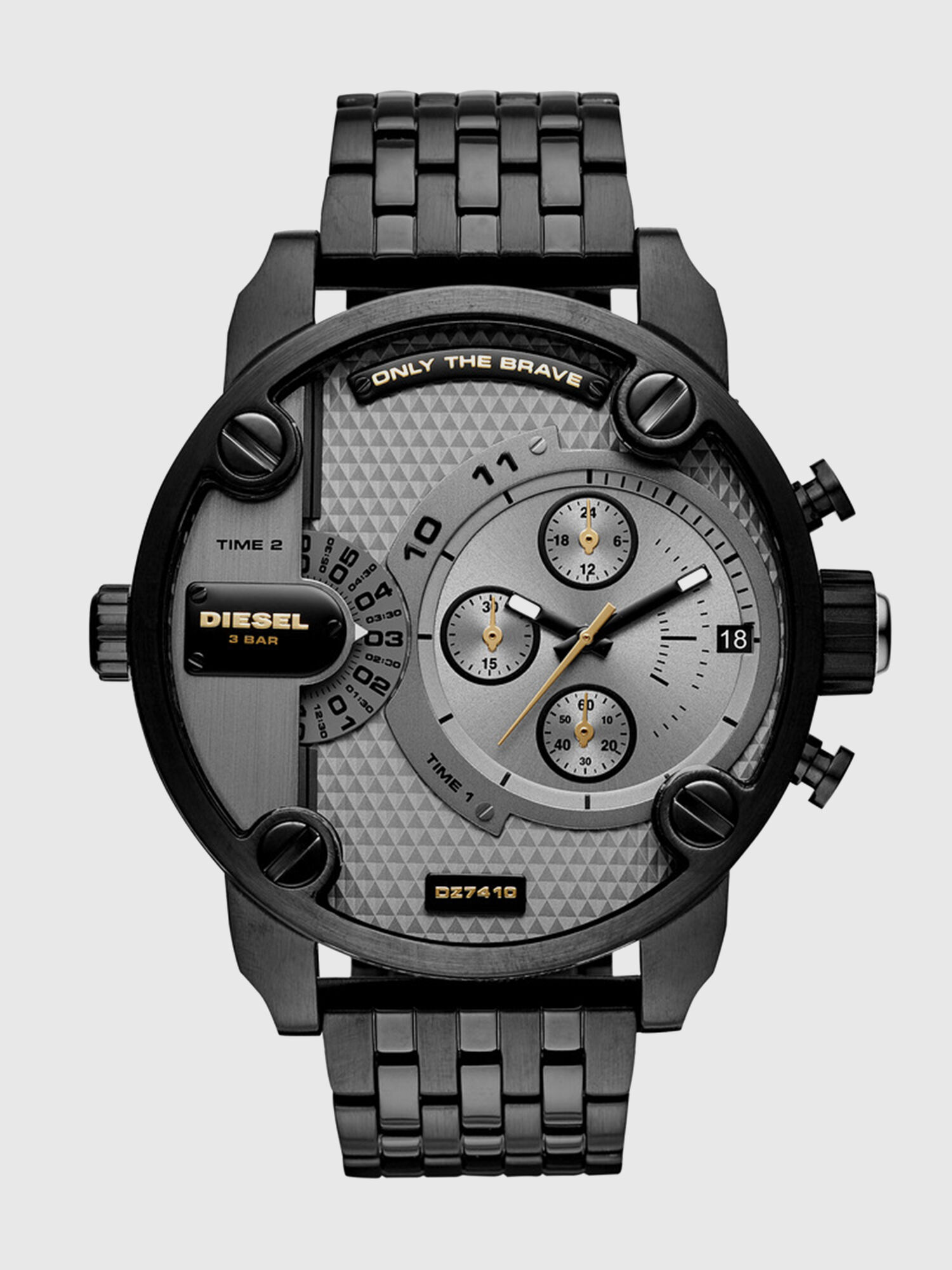 DIESEL 黒のLITTLE DADDY DZ7410 Man: Little Daddy seven-link bracelet watch, 52 mm | Diesel