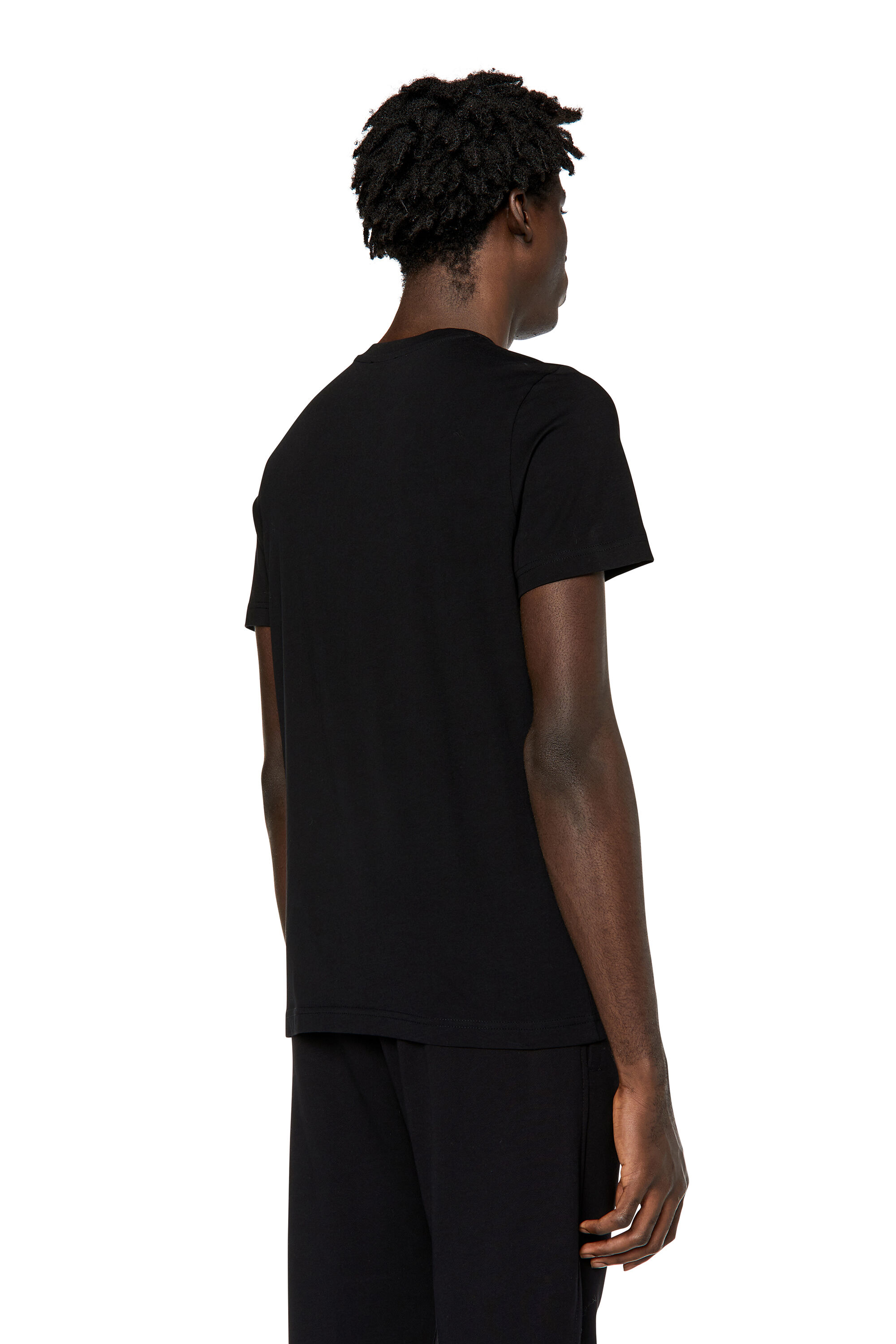 Diesel - T-DIEGOR-DIV, Man's T-shirt with embroidered logo in Black - 4