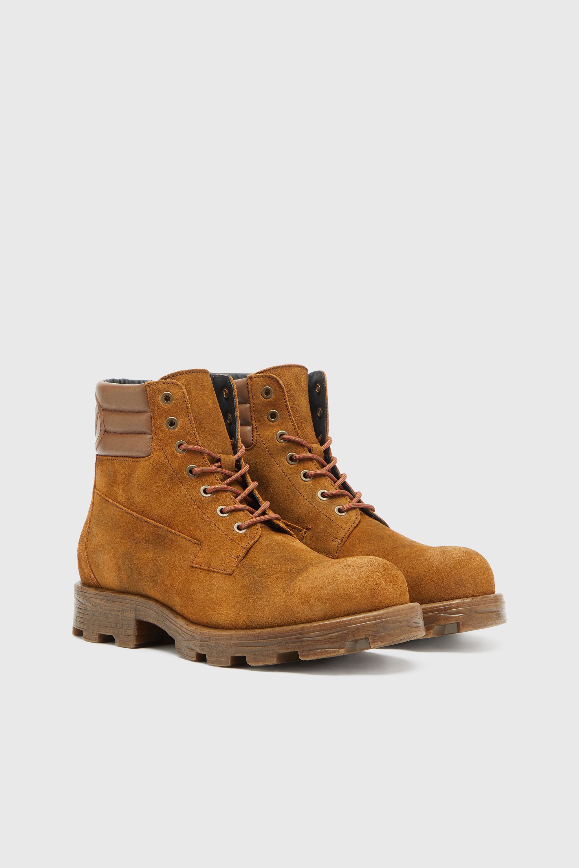Men's D-Hammer - Combat boots in suede and leather | Brown | Diesel US
