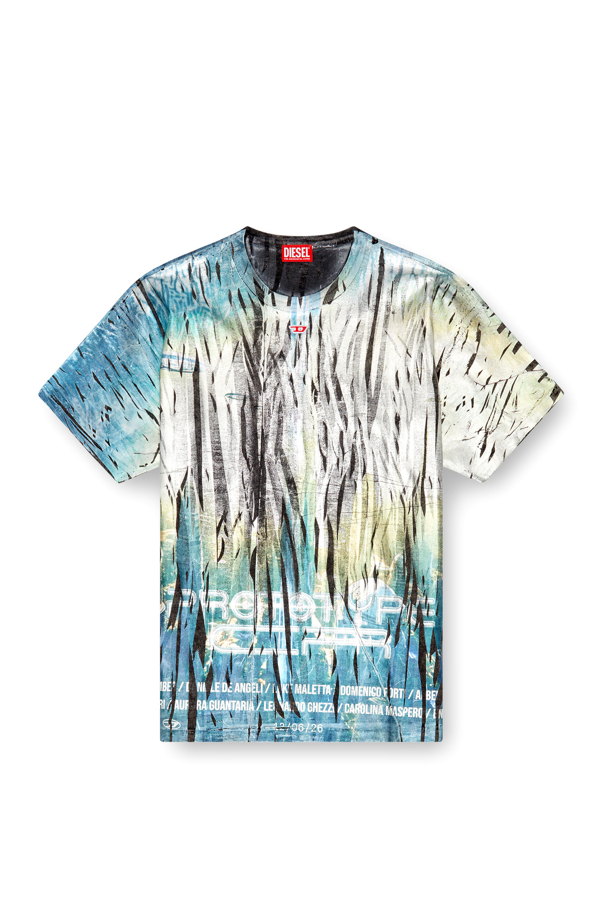 Diesel - T-BORD-Q1, T-shirt avec traitement froissé Homme in Polychrome - 2