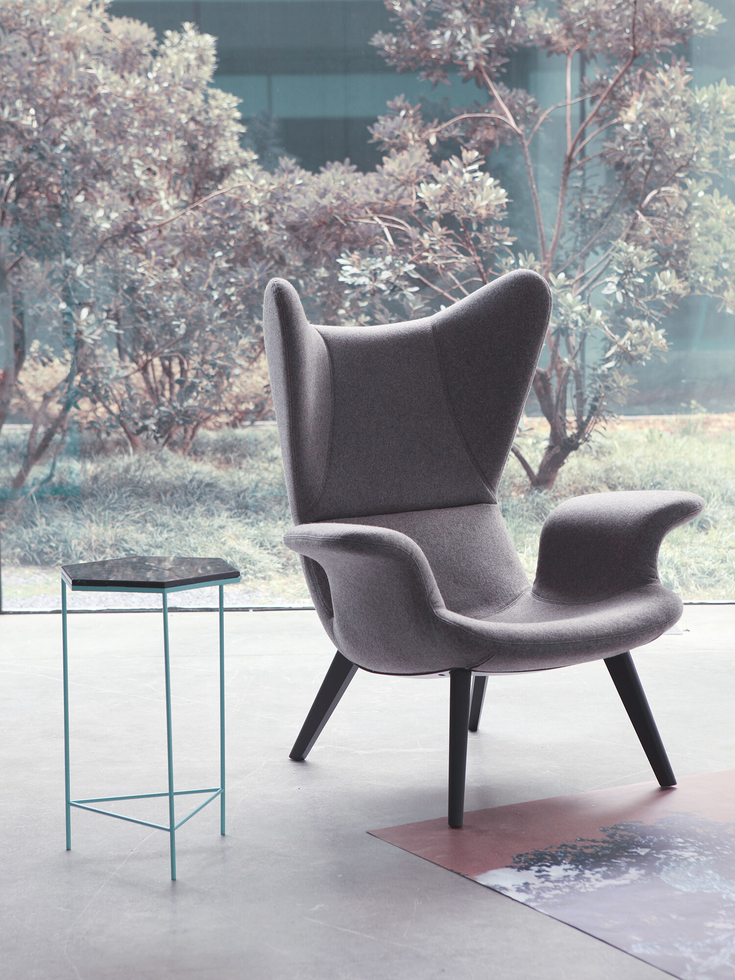 Diesel - DL2H05 LONGWAVE, Unisex's High back lounge chair in Grey - 4
