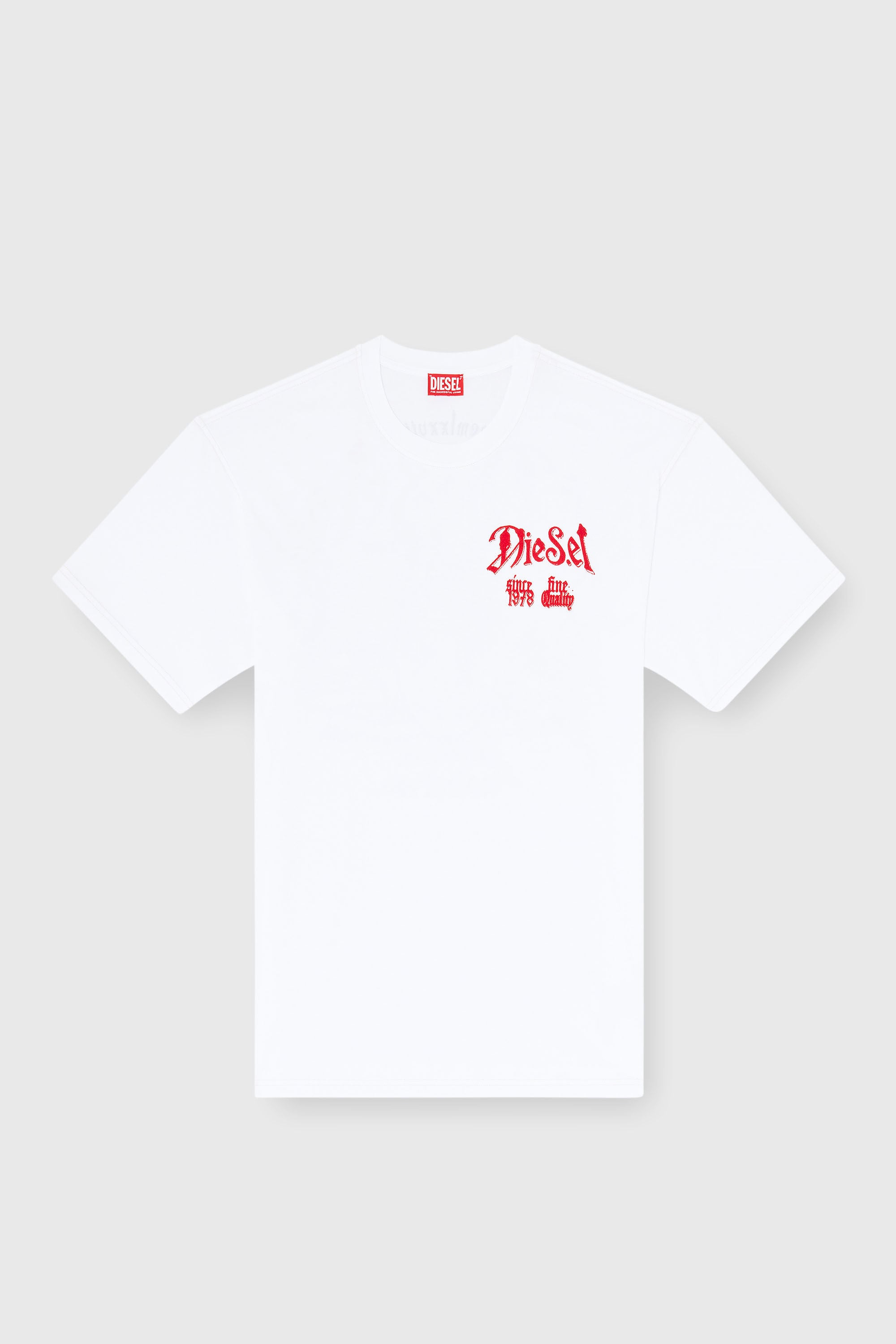 Men's Cotton T-shirt with flock graphic | White | Diesel US