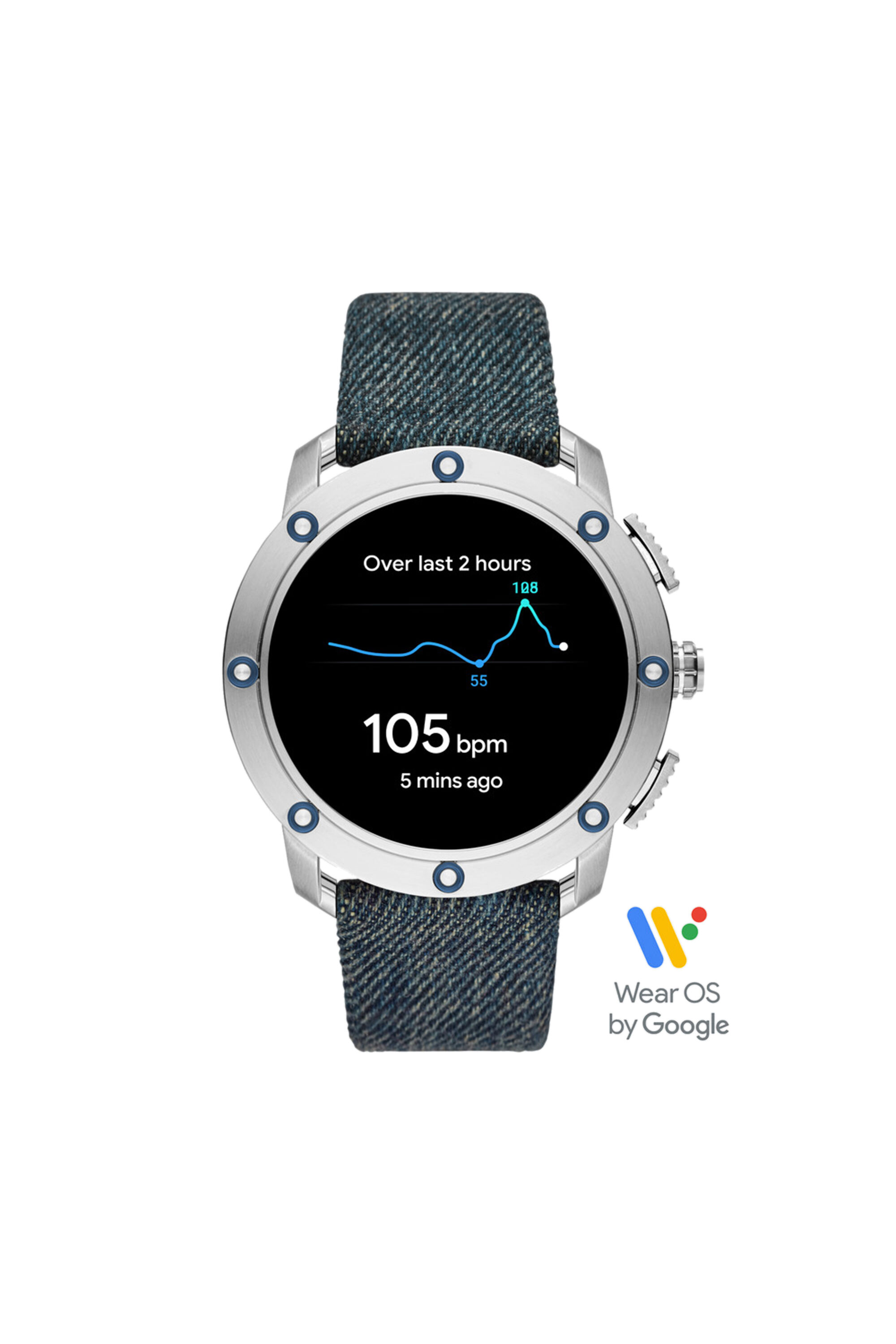 Diesel - DZT2015, Man's Axial Smartwatch - Blue Denim in Blue Jeans - 6