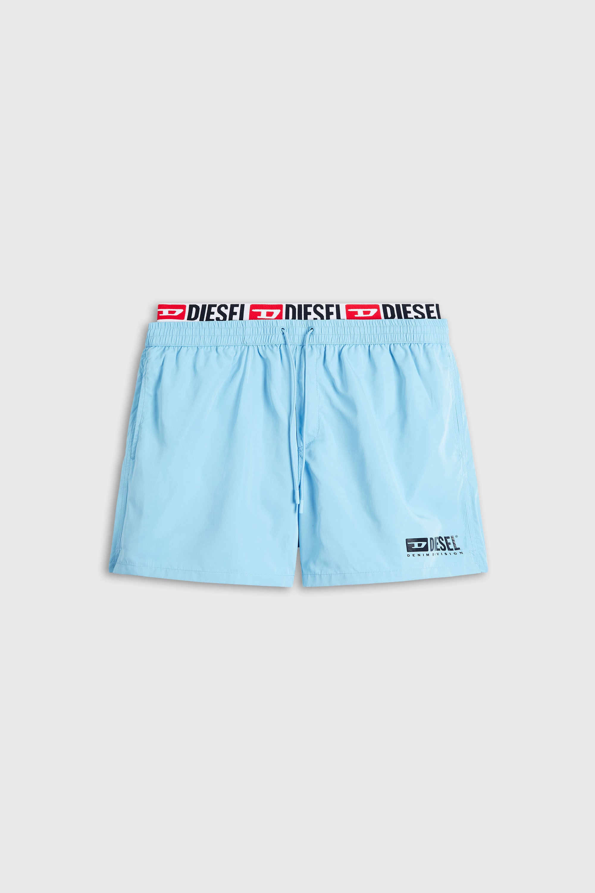 Diesel - VISPER-41-D-CORE, Man's Mid-length swim shorts with logo print in Azure - 4