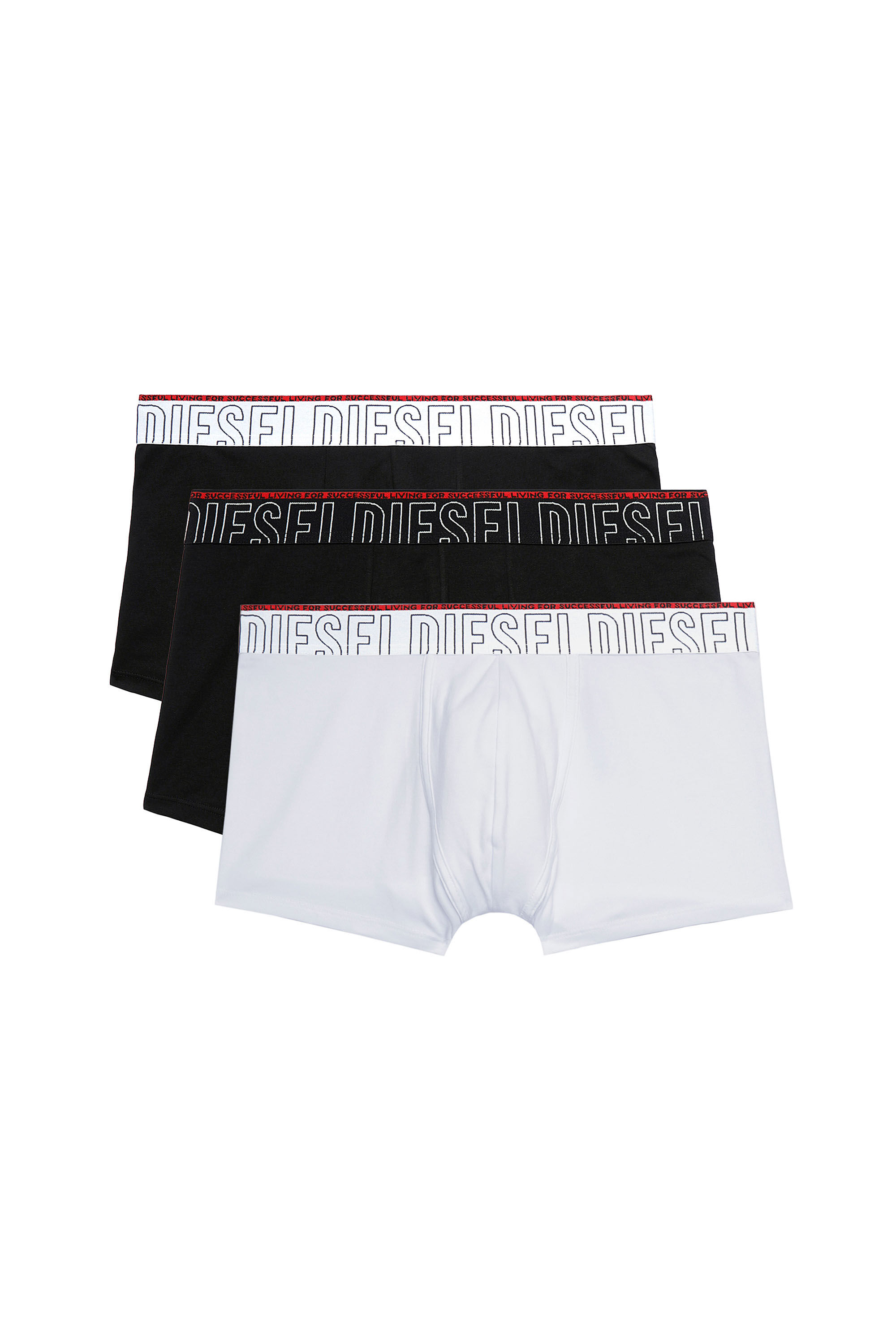 Diesel - UMBX-DAMIENTHREEPACK, Male's Three-pack boxer briefs with outline logo in Black/White - 2