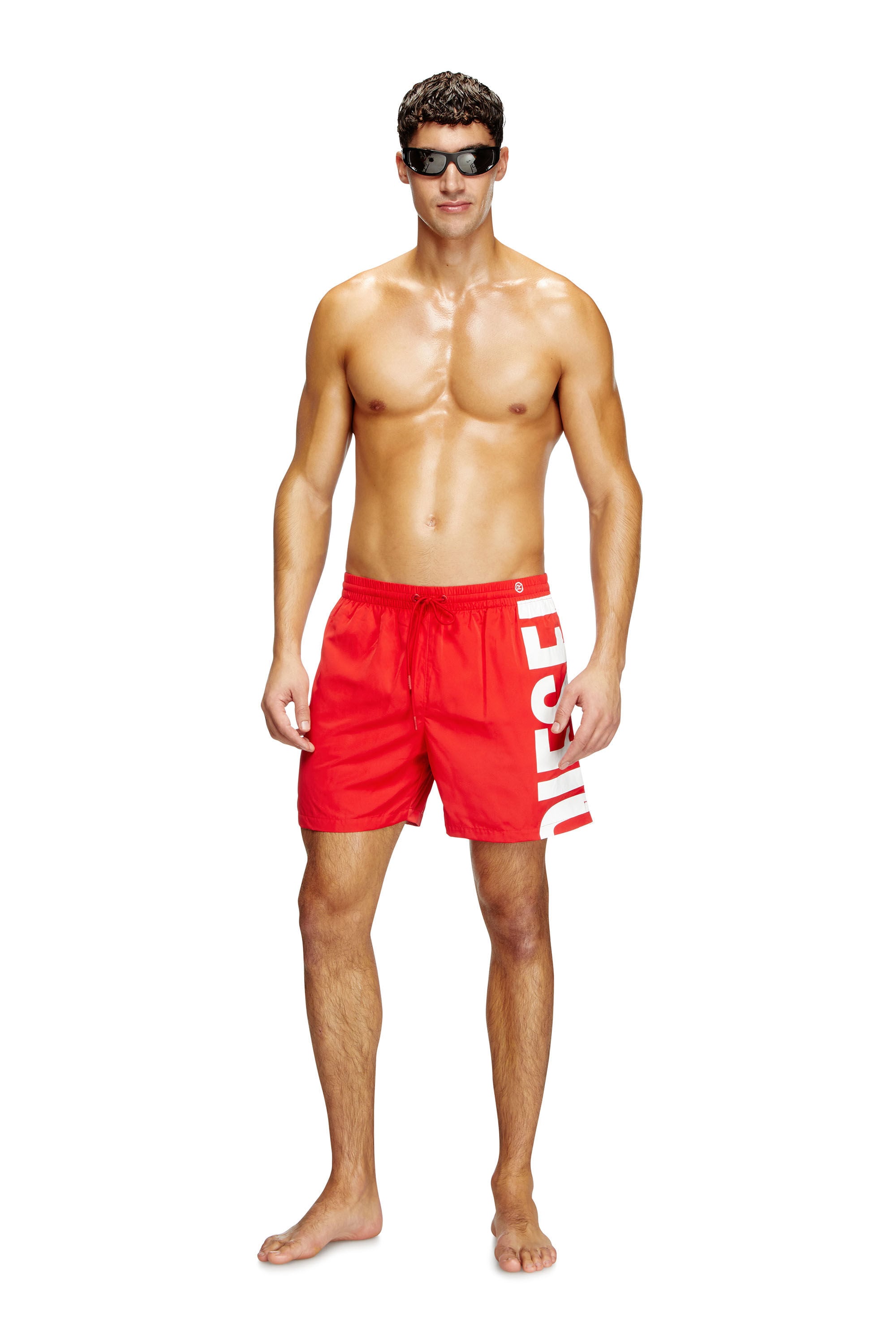 Men's Mid-length swim shorts with maxi logo | Multicolor | Diesel US