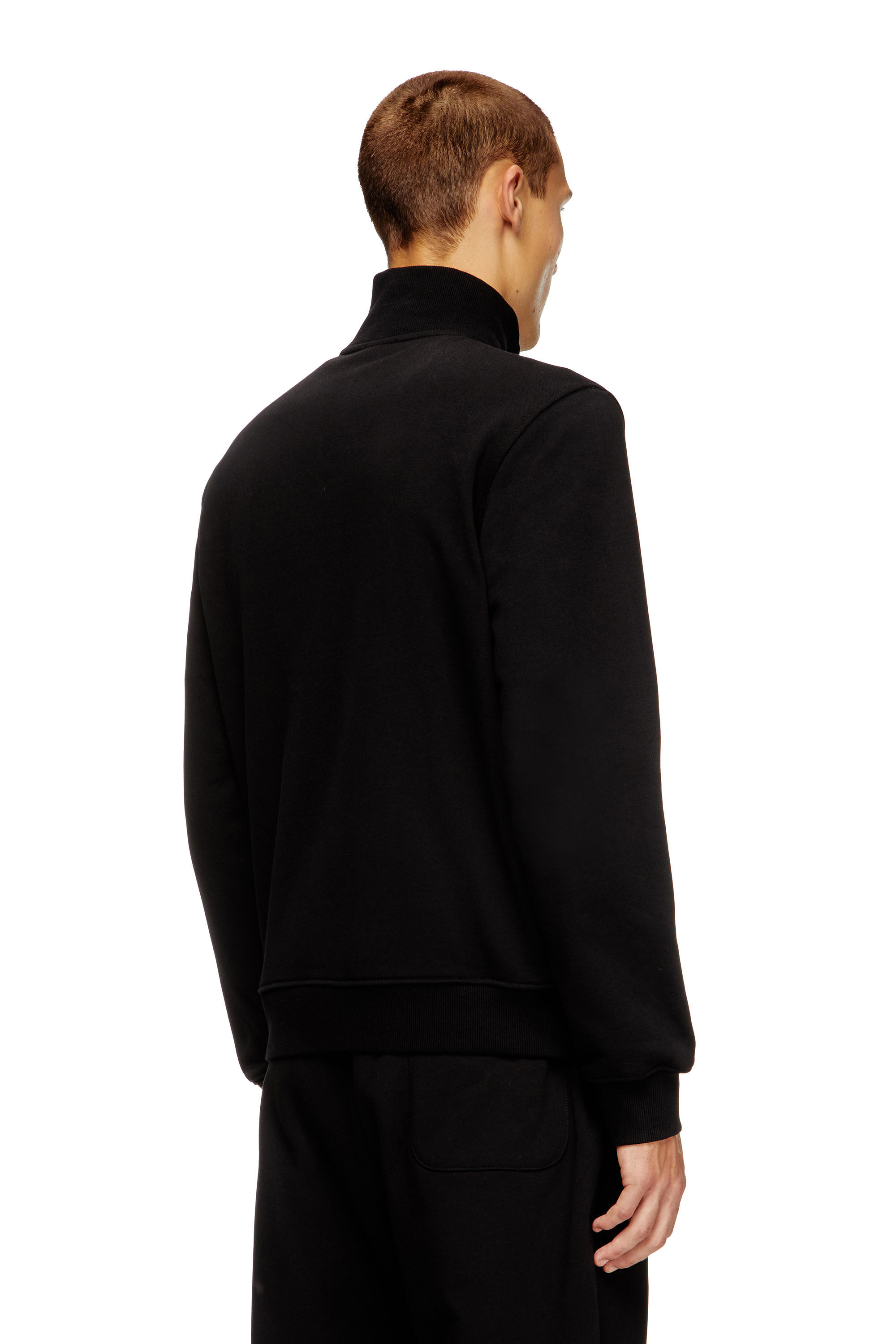 Diesel - S-GINNI-ZIP-OD, Male's Zip-up sweatshirt with metallic logo in Black - 4