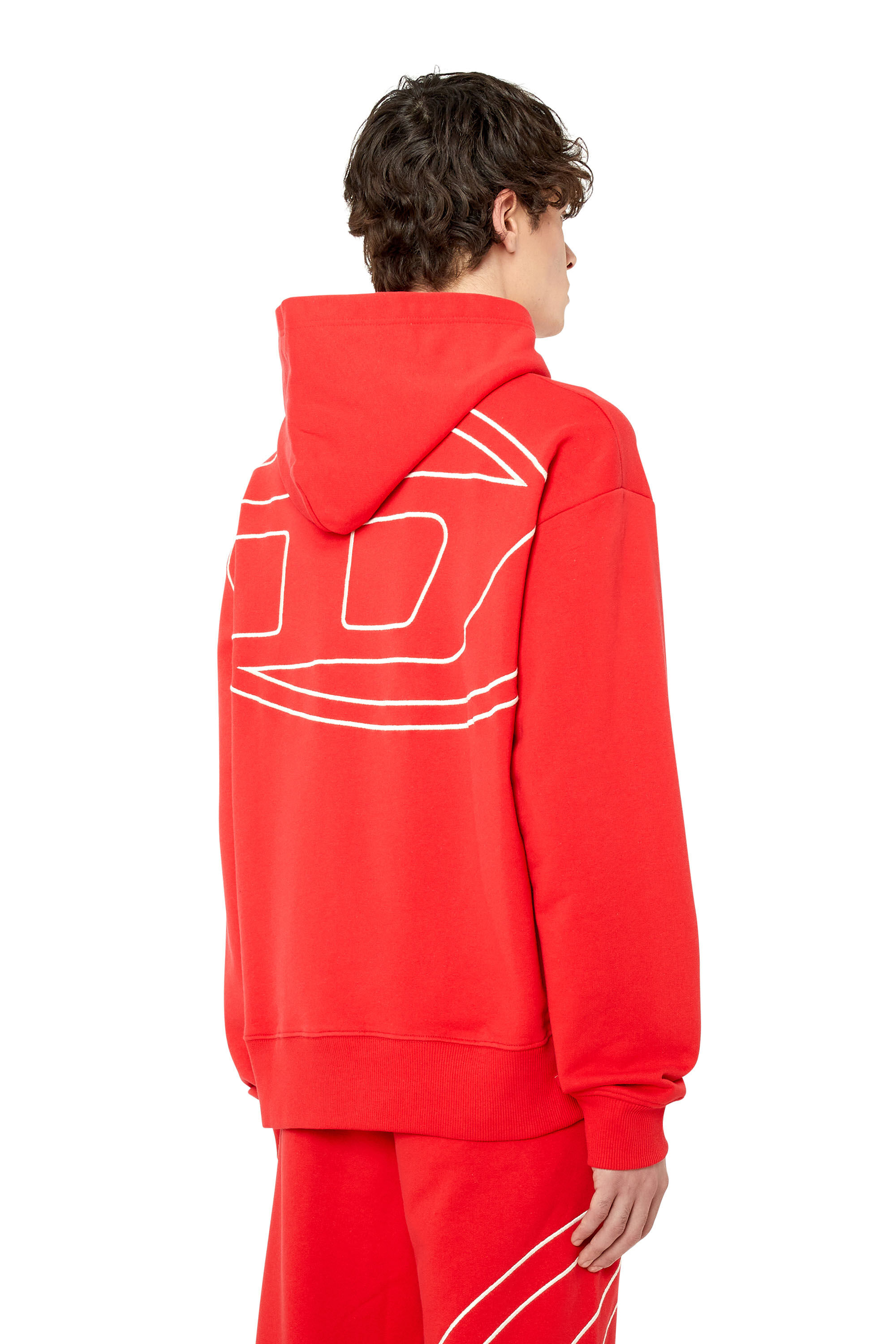 S-MACS-HOOD-MEGOVAL Man: Hoodie with back maxi D logo | Diesel