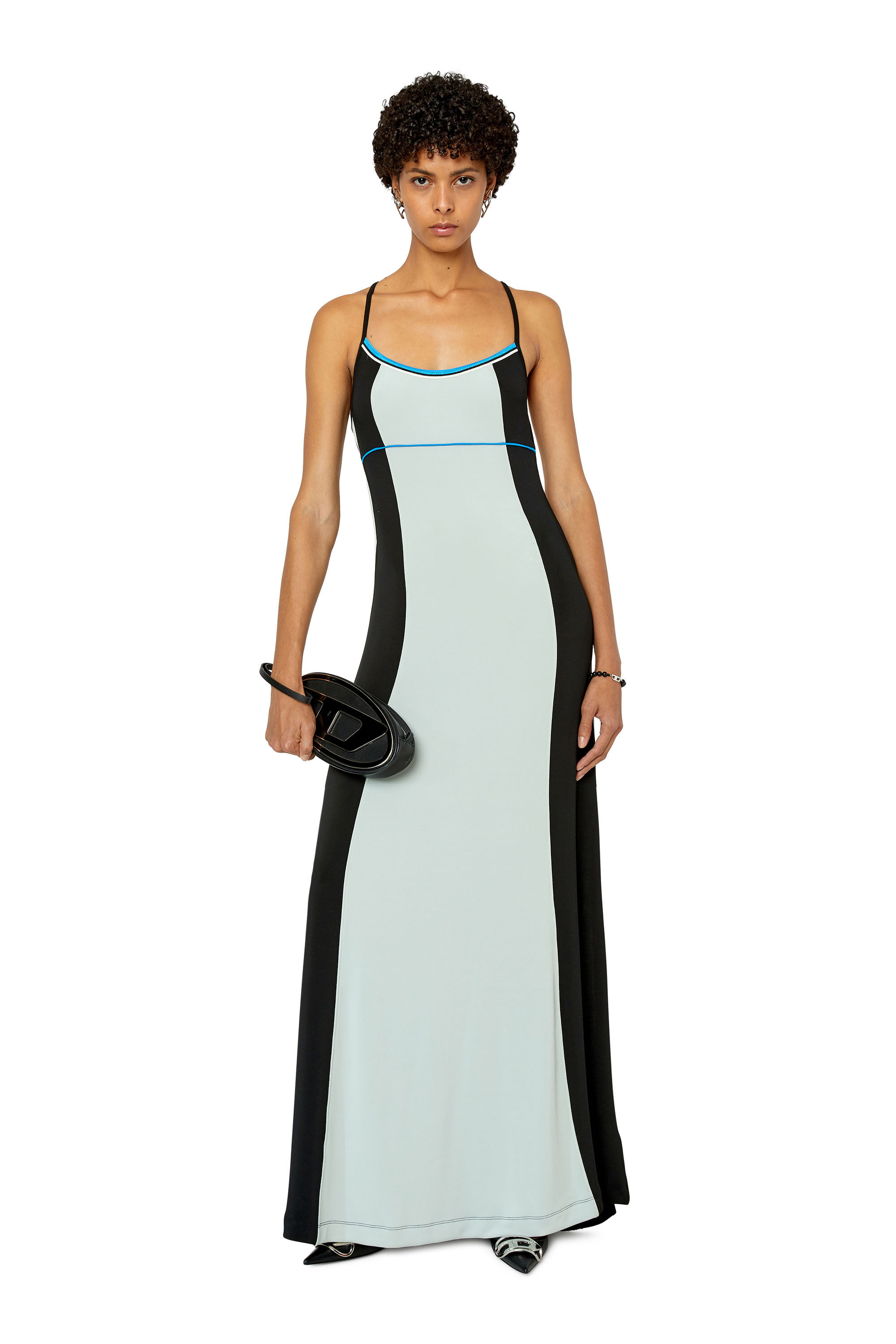 Diesel - D-STRUKON, Robe longue color-block avec dos ouvert Femme in Polychrome - 1