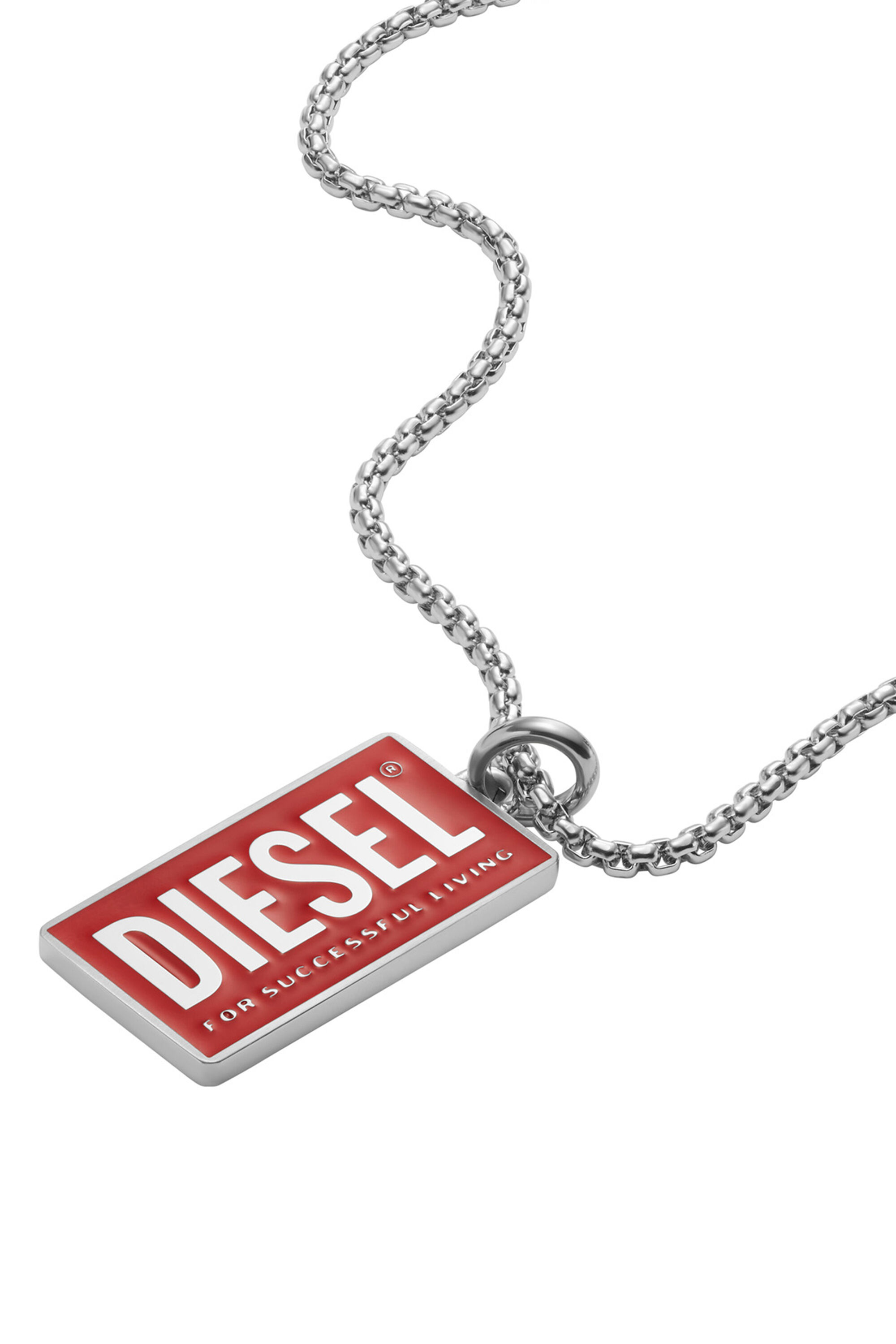 DX1368: Stainless Steel Logo Dog Tag Necklace | Diesel