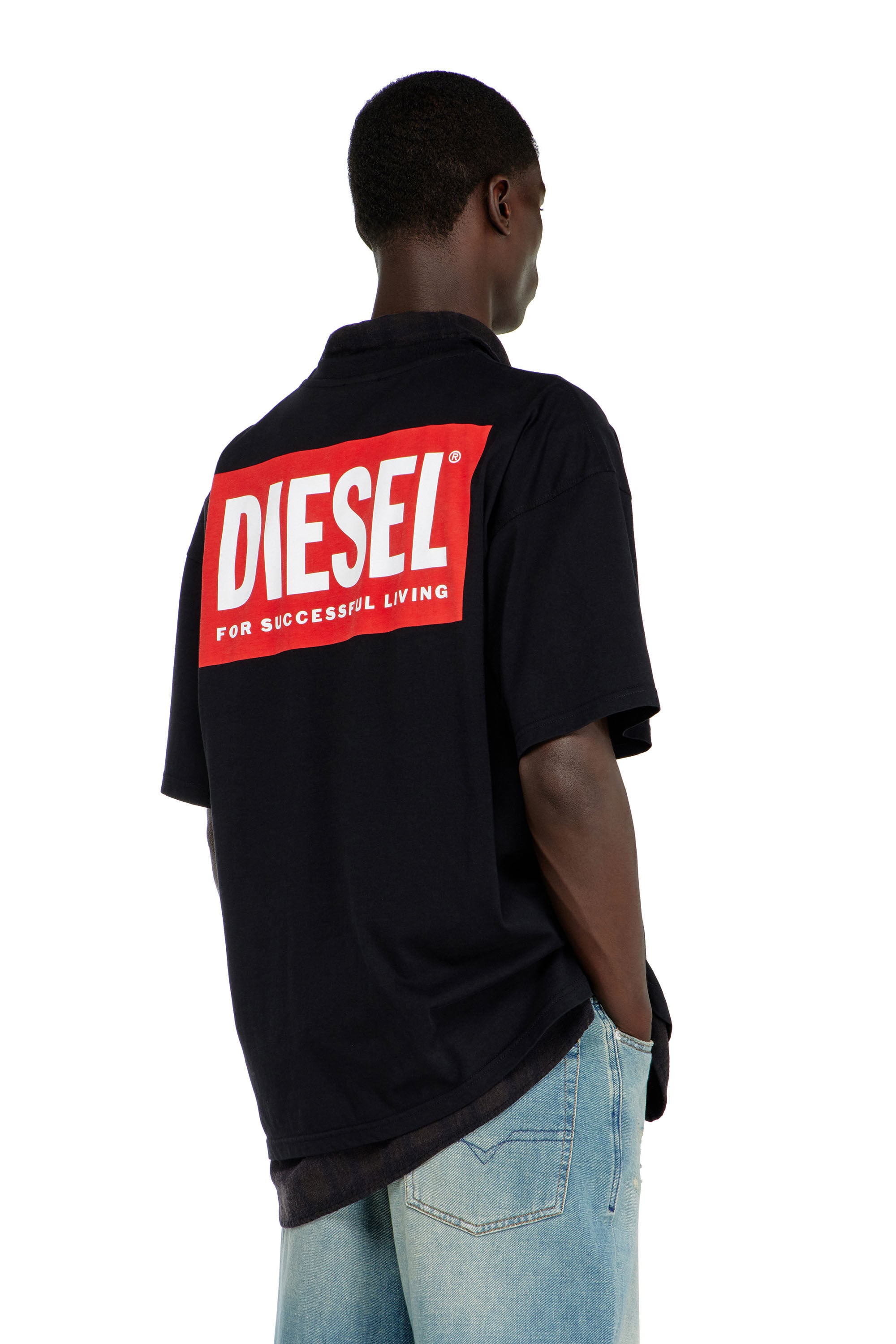Mens Logo T Shirt in Black Cotton | Diesel® US