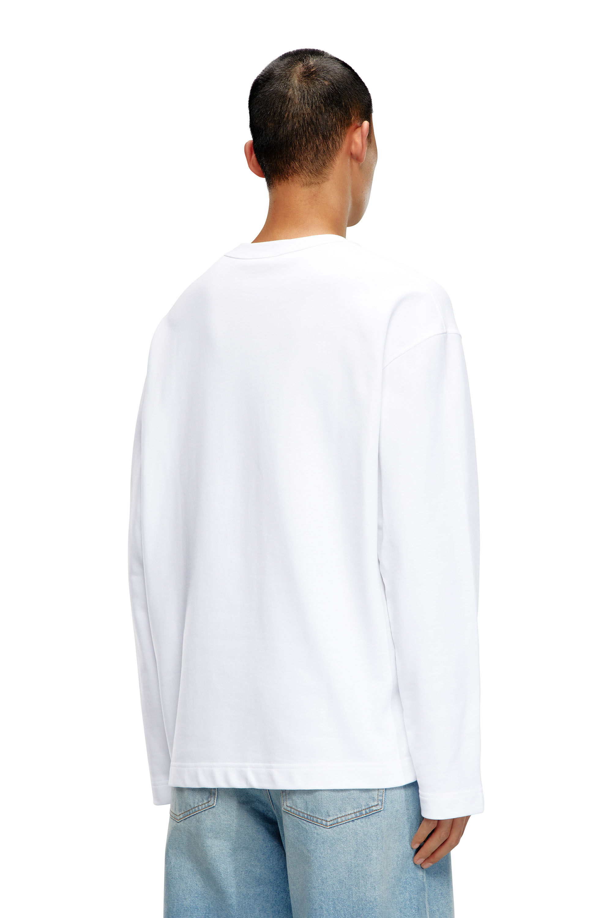 Diesel - S-MACSIS-OD, Sweat-shirt oversize avec logo métallisé Homme in Blanc - 4
