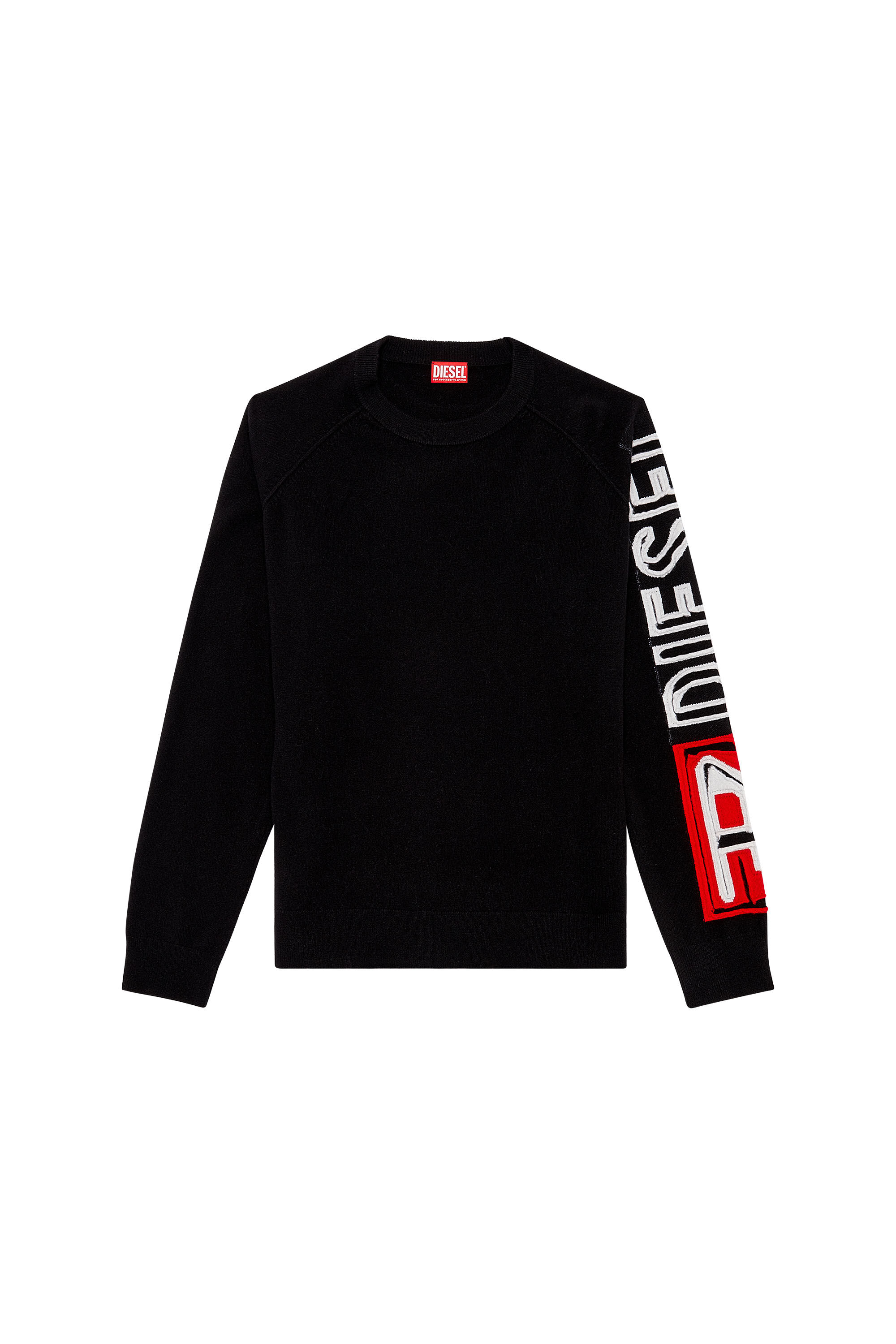 Diesel - K-SARIA-A, Male's Jumper with peel-off intarsia logo in Black - 2
