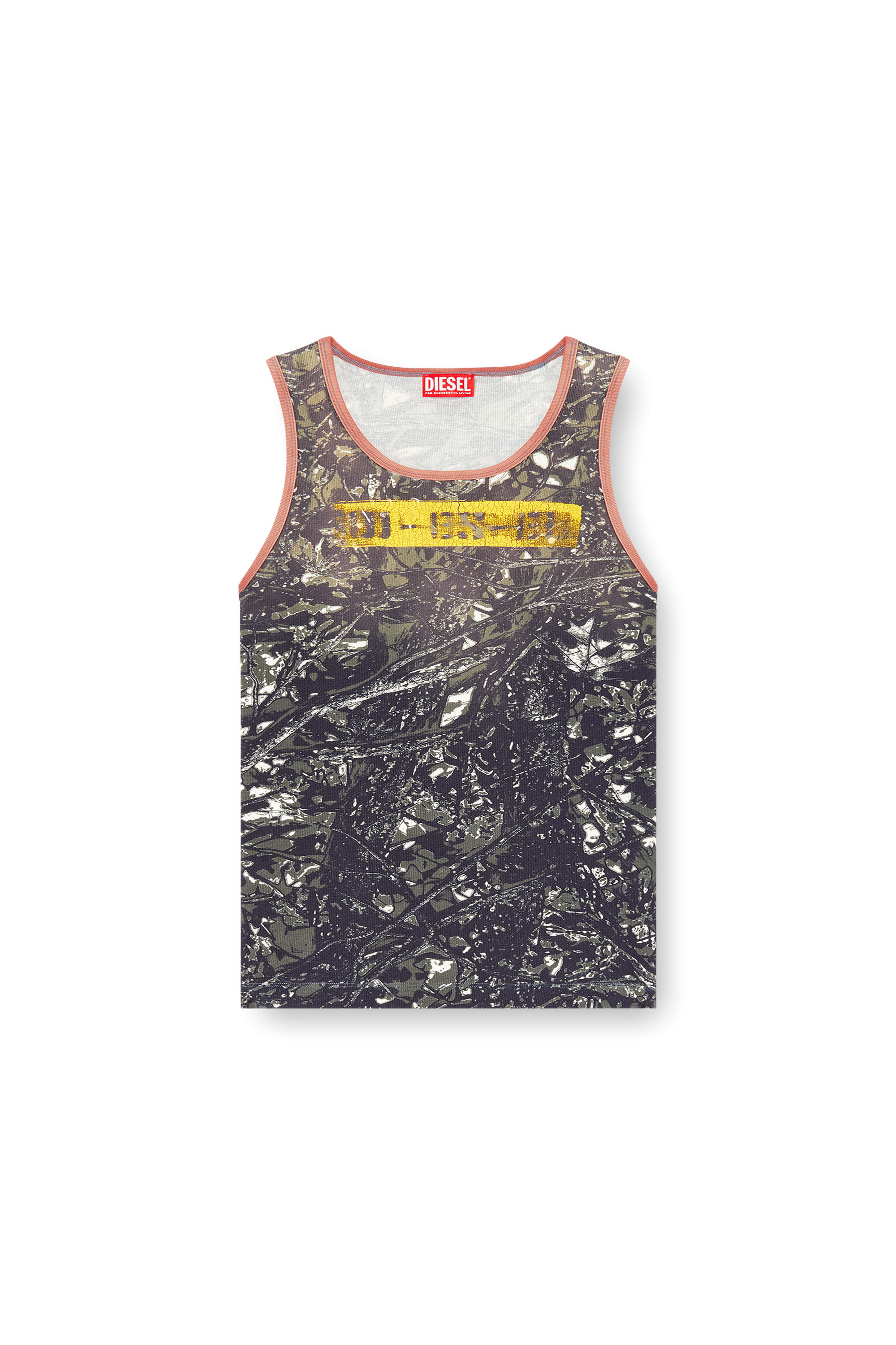 Diesel - T-LIFTY-CAMOU, Male's Camo print vest with contrasting trims in Black/Green - 2