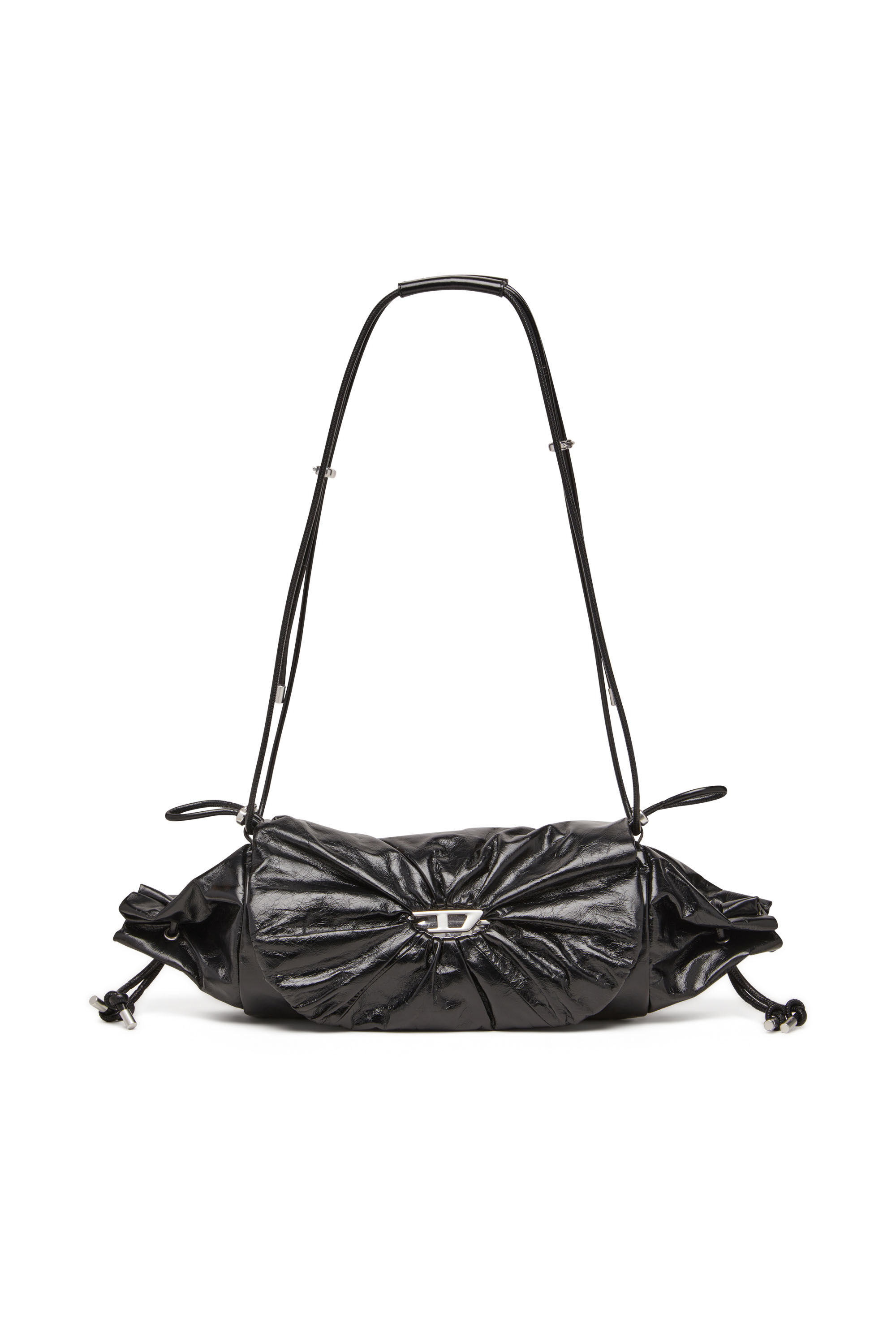 DIESEL ☆ Scrunch-D M-Shoulder bag in shiny leather Women's Scrunch-D M-Shoulder bag in shiny leather | Grey