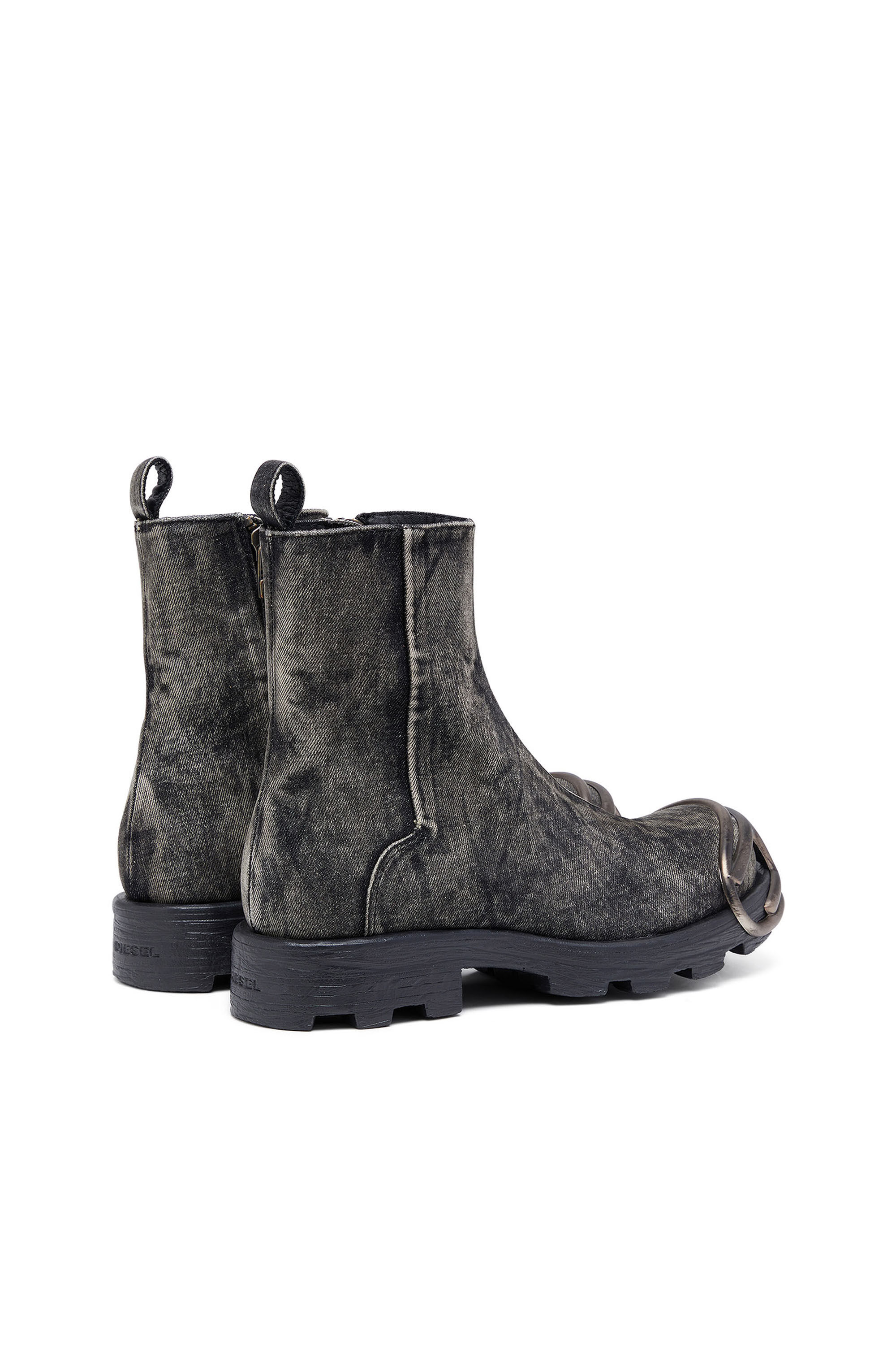 靴 DIESEL D-HAMMER BT D Men's D-Hammer-Leather boots with oval D toe guard | Black | Diesel