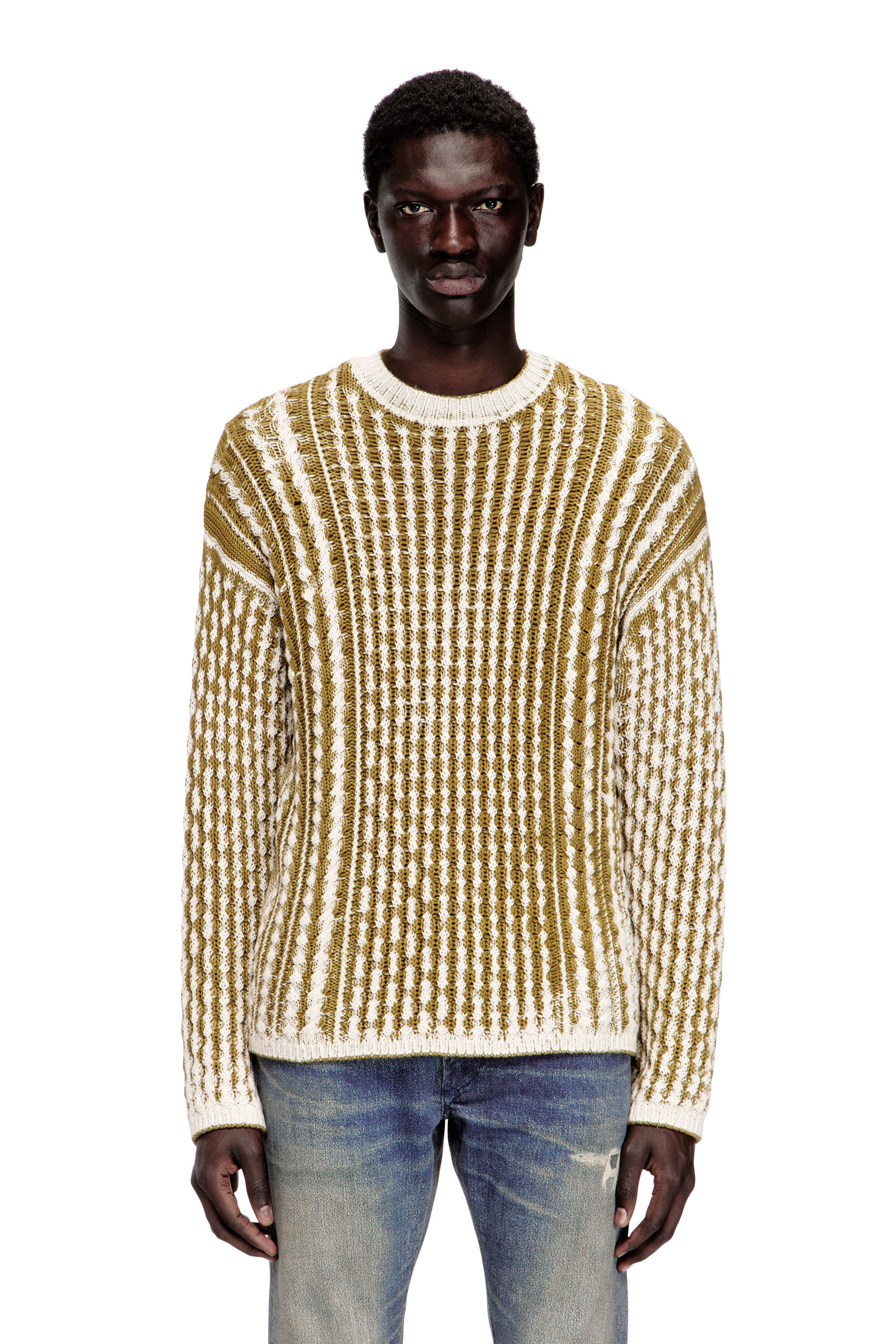 Men's Reverse-print cable-knit jumper | Multicolor | Diesel