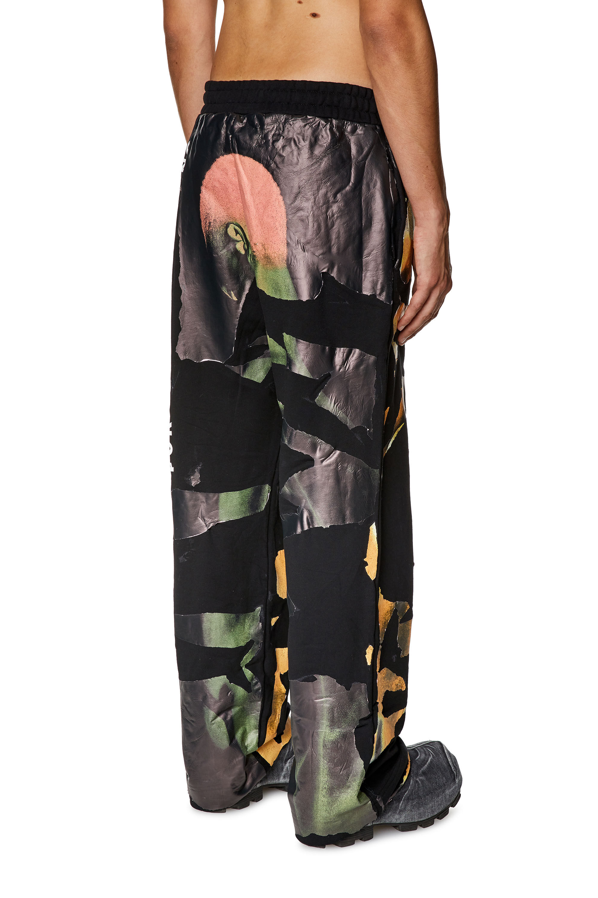 Diesel - P-MARTAINS-SHOW, Male's Logo track pants with contrast overlays in Black/Grey - 5