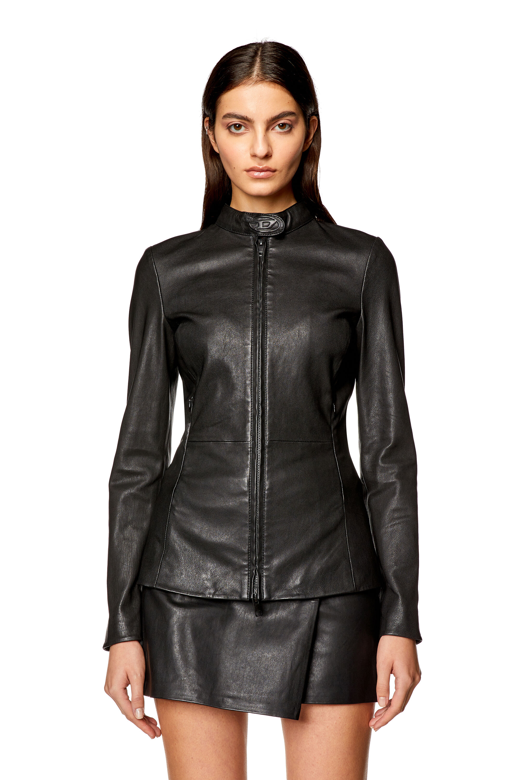 Diesel - L-SORY-N1, Female's Stretch-leather jacket in Black - 6