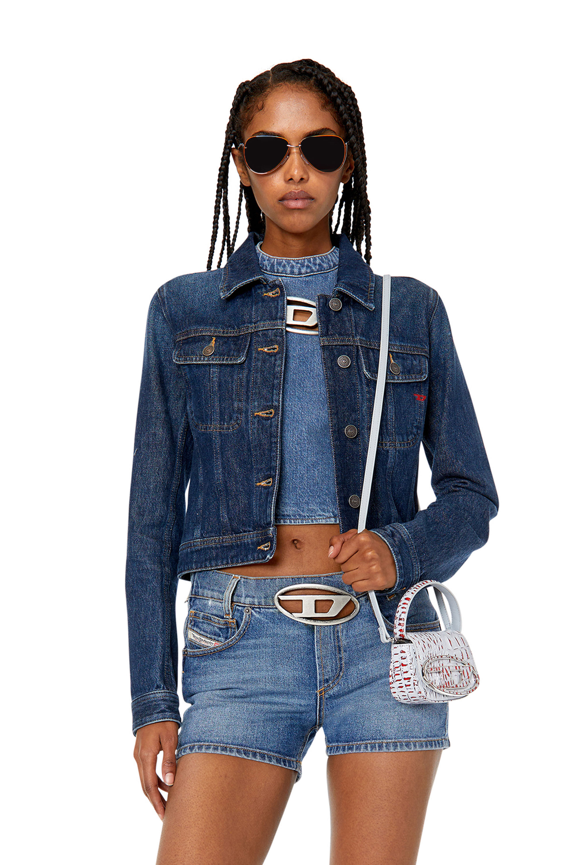 DE-THEA-FRINGES Woman: Open-back top with metal D logo | Diesel