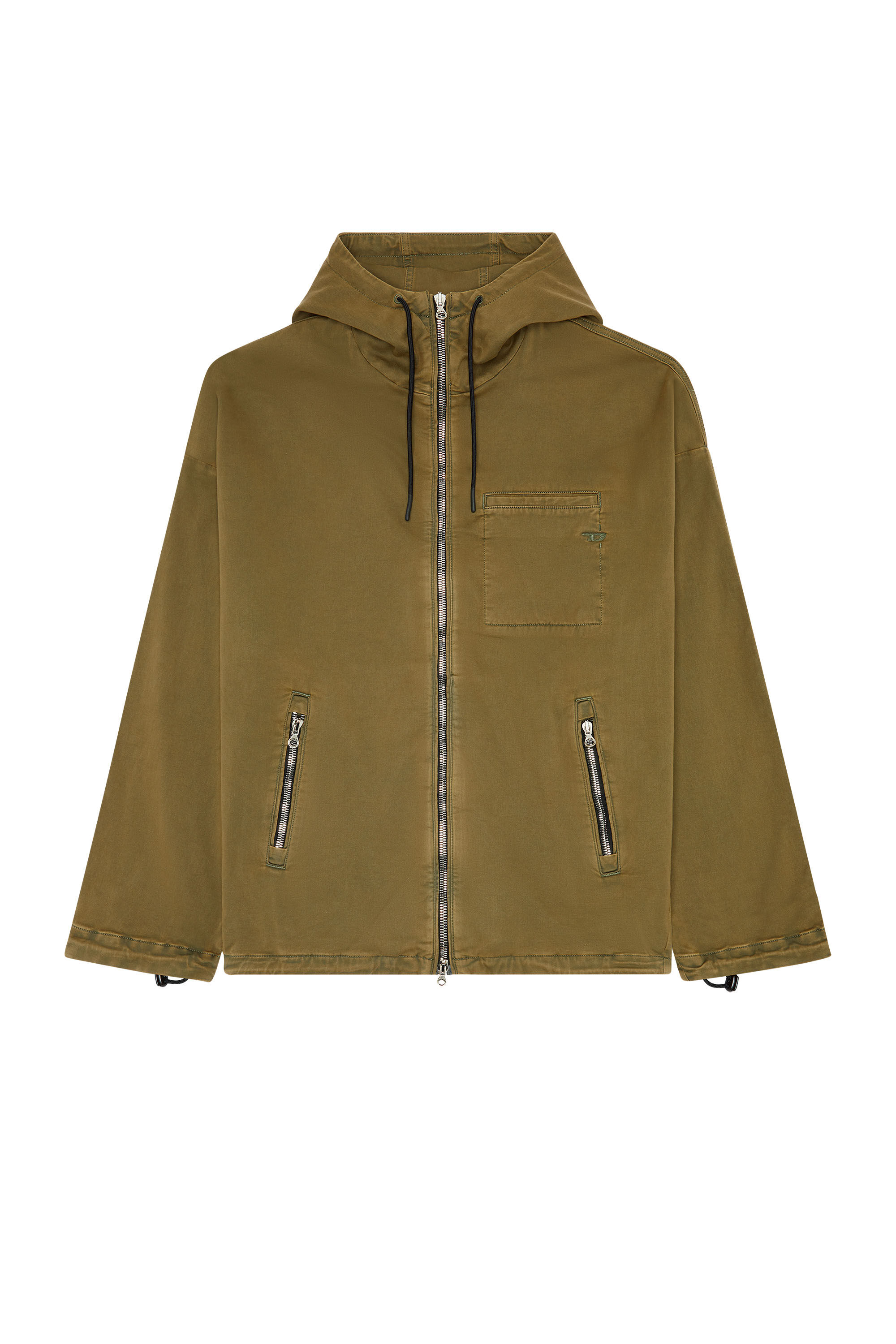 Diesel - D-HENNES JOGG, Male's Hooded JoggJeans jacket in Military Green - 2