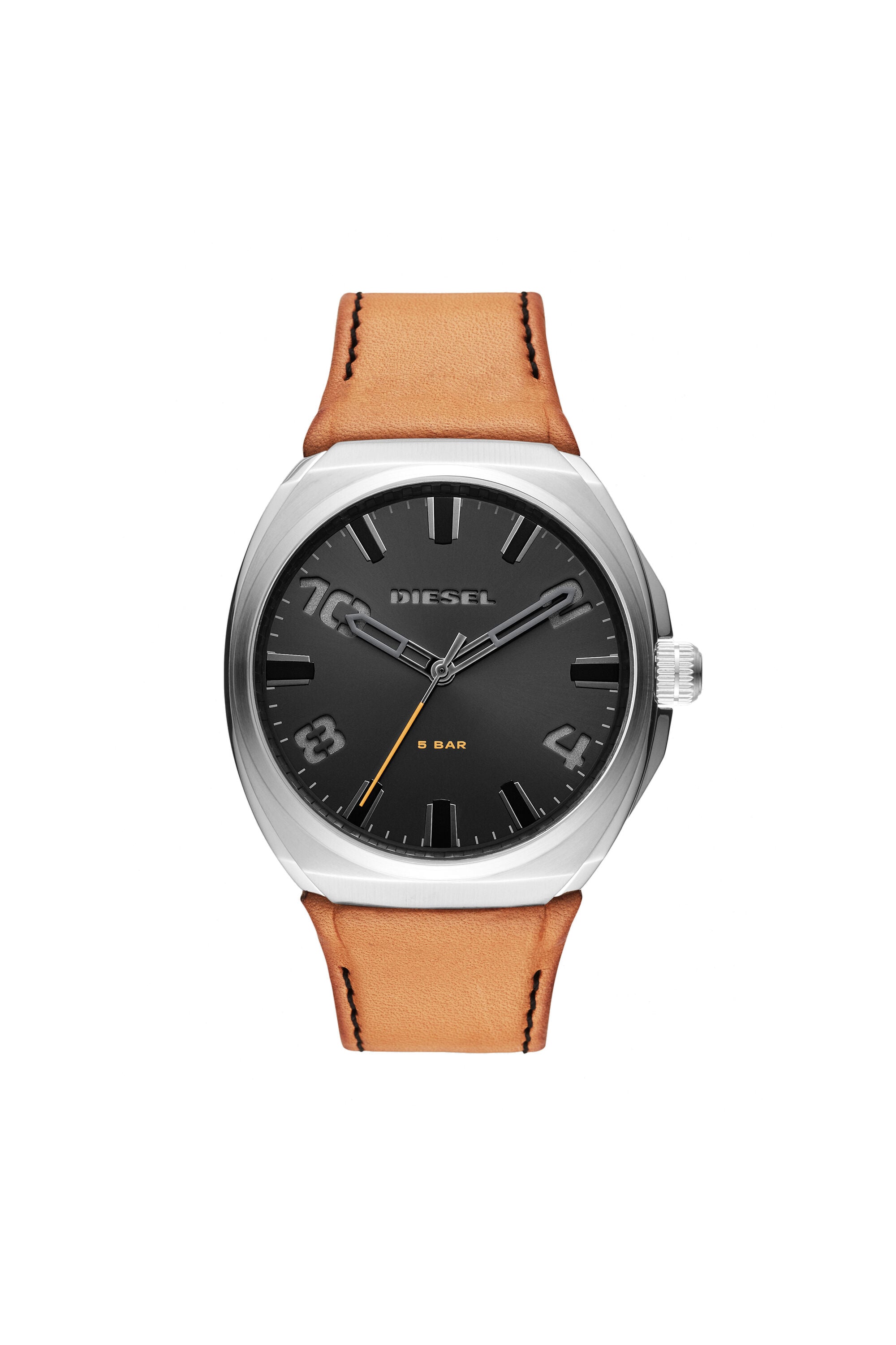DZ1883 Man: Stigg three-hand brown leather watch | Diesel