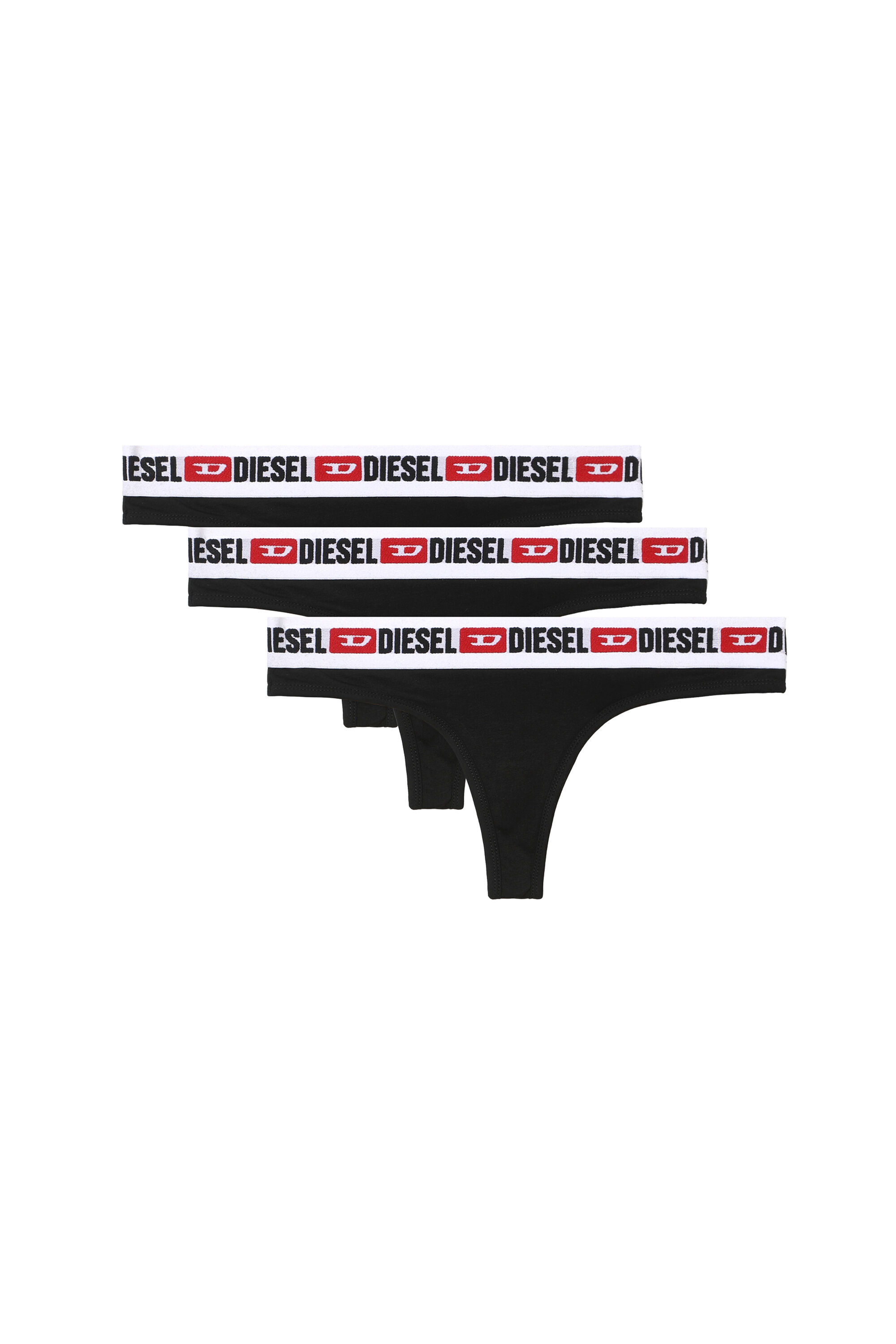 Diesel - UFST-STARS-THREEPACK, Female's Three-pack of Denim Division thongs in Black - 4