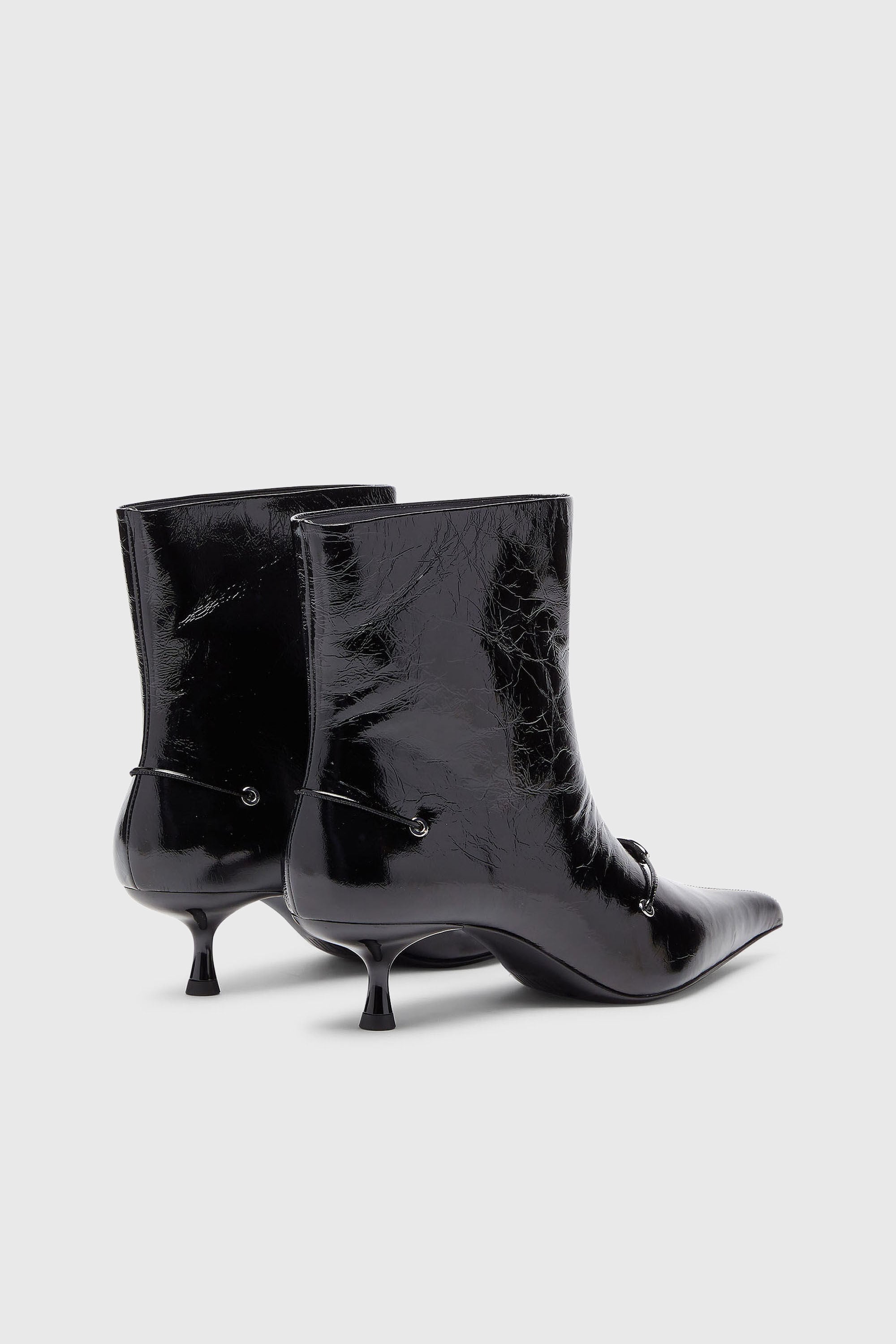 Diesel - D-JEWELS  40 TUBE, D-Jewels - Botines de cuero naplak Mujer in Negro - 3