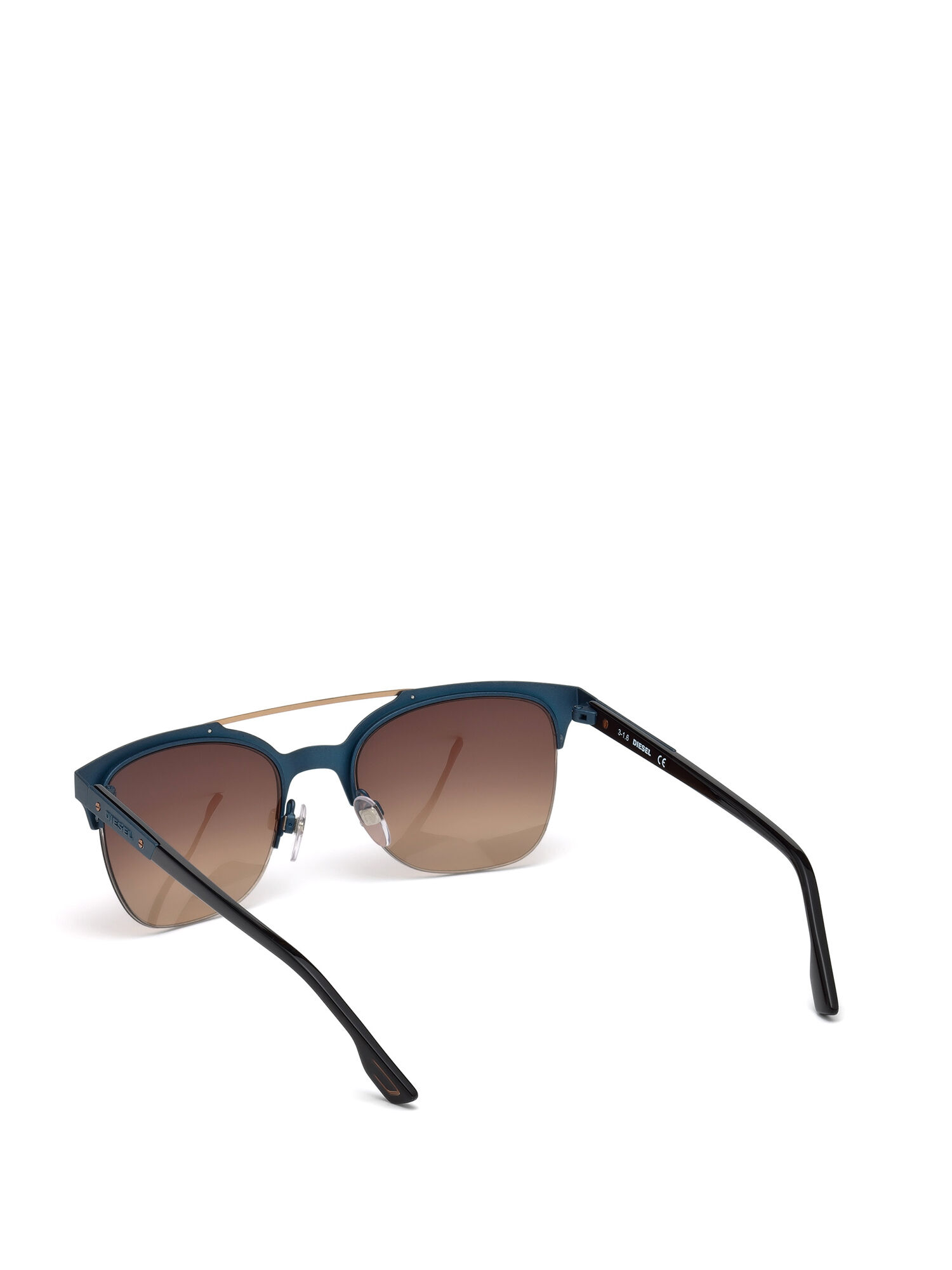 Diesel - DL0215, Gafas cuadradas de doble puente de metal Hombre in Azul marino - 2