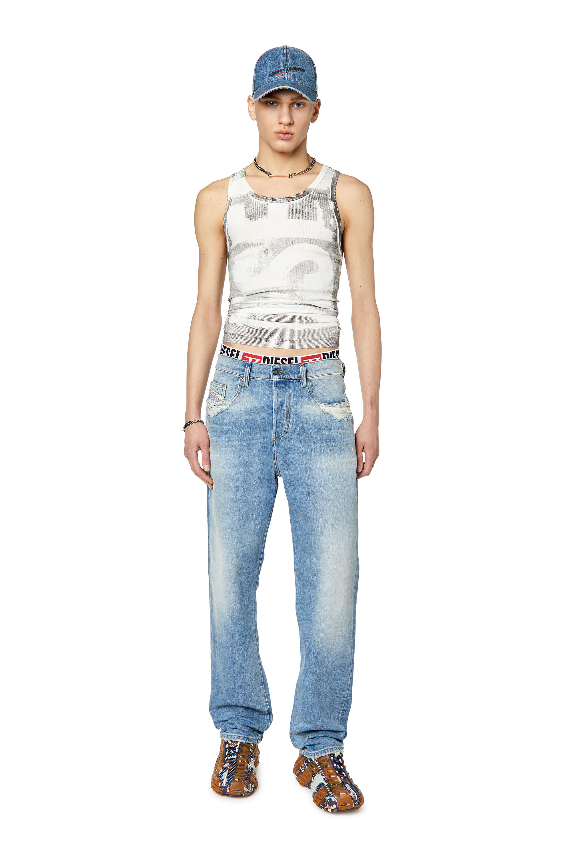 Diesel - Straight Jeans 2020 D-Viker 007N1, Straight Jeans - 2020 D-Viker Homme in Bleu - 1