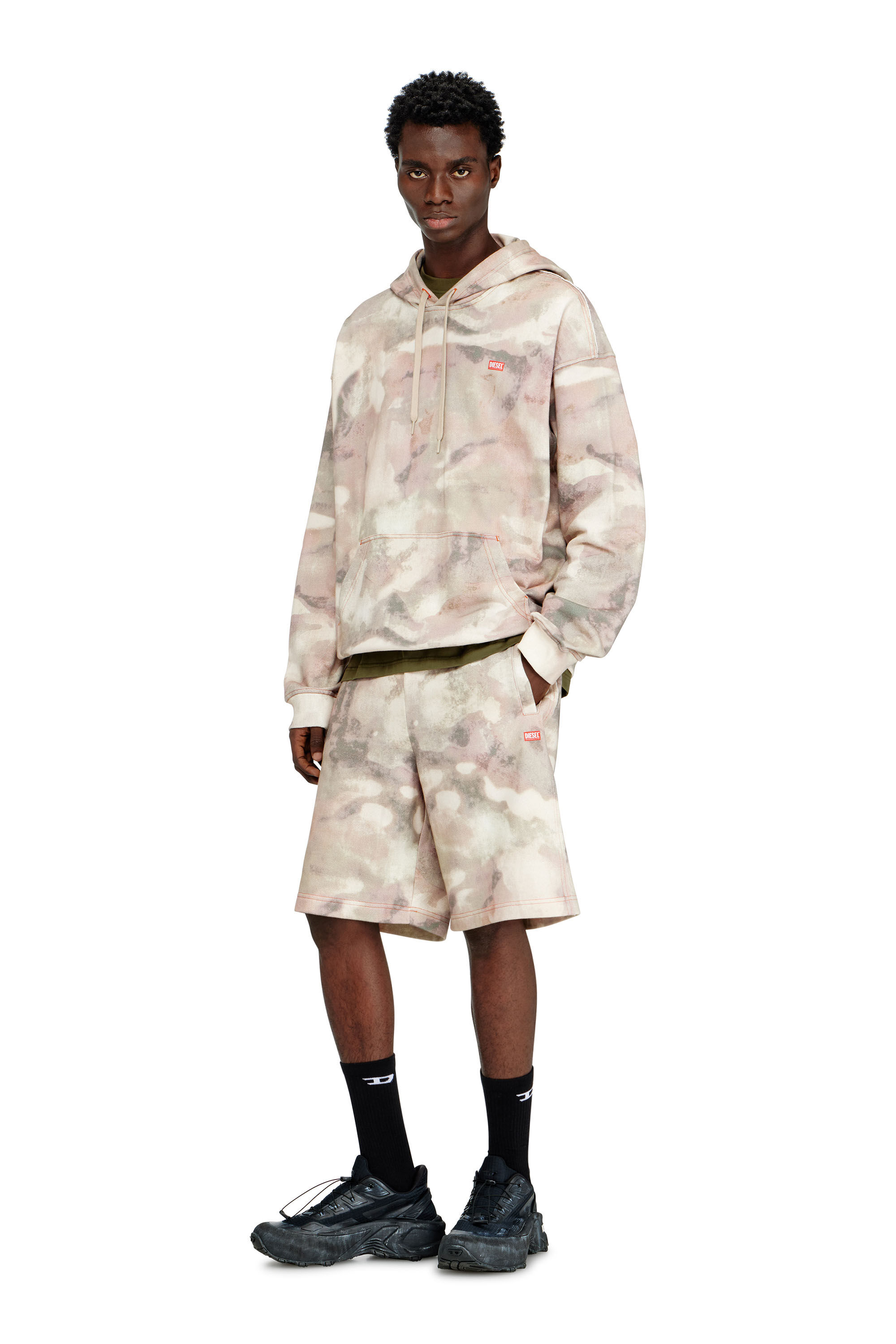 Men's Hoodie in camouflage-print organic cotton | Multicolor