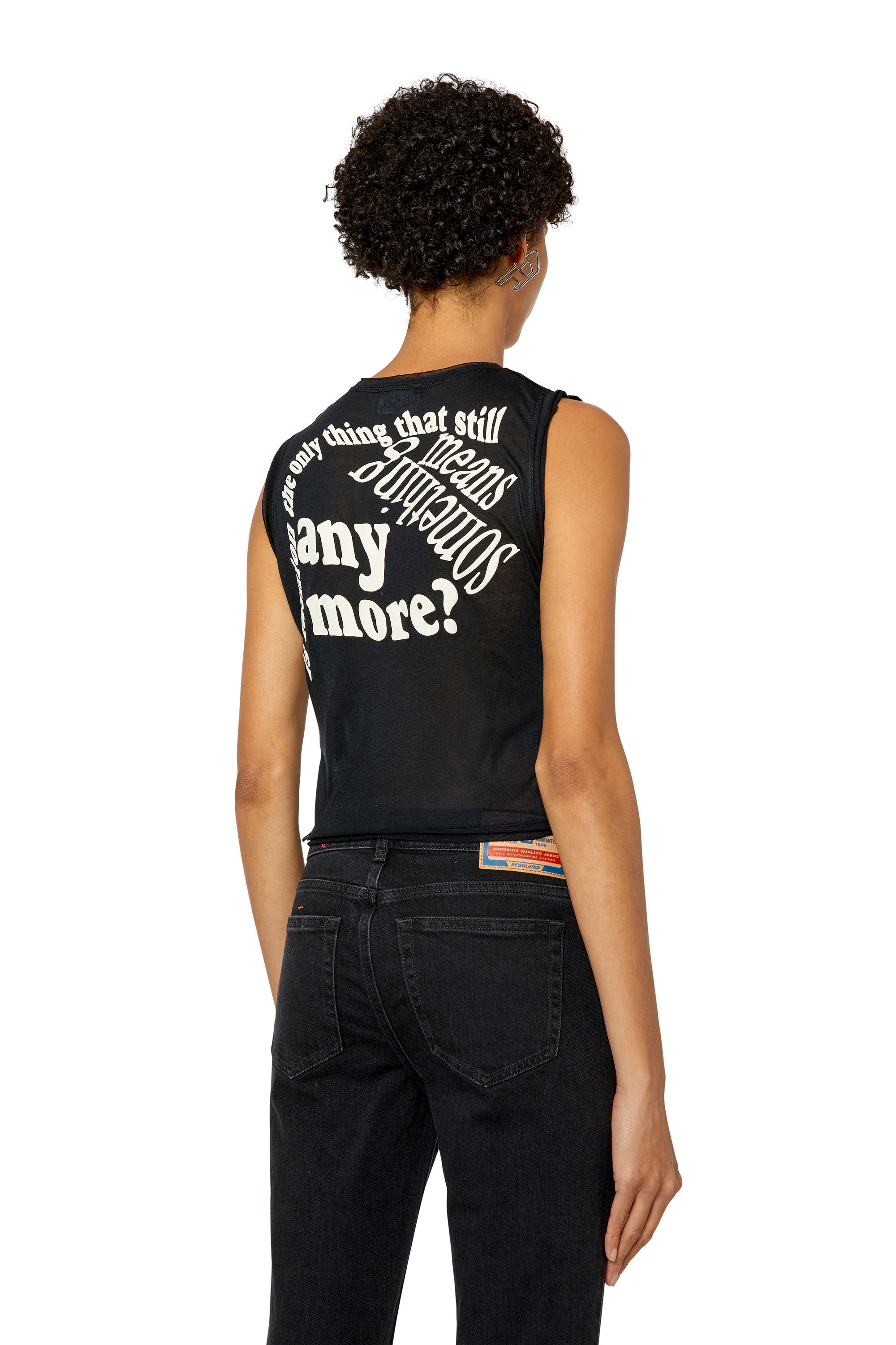 T-ODY Woman: Cashmere-modal tank top with puff prints | Diesel