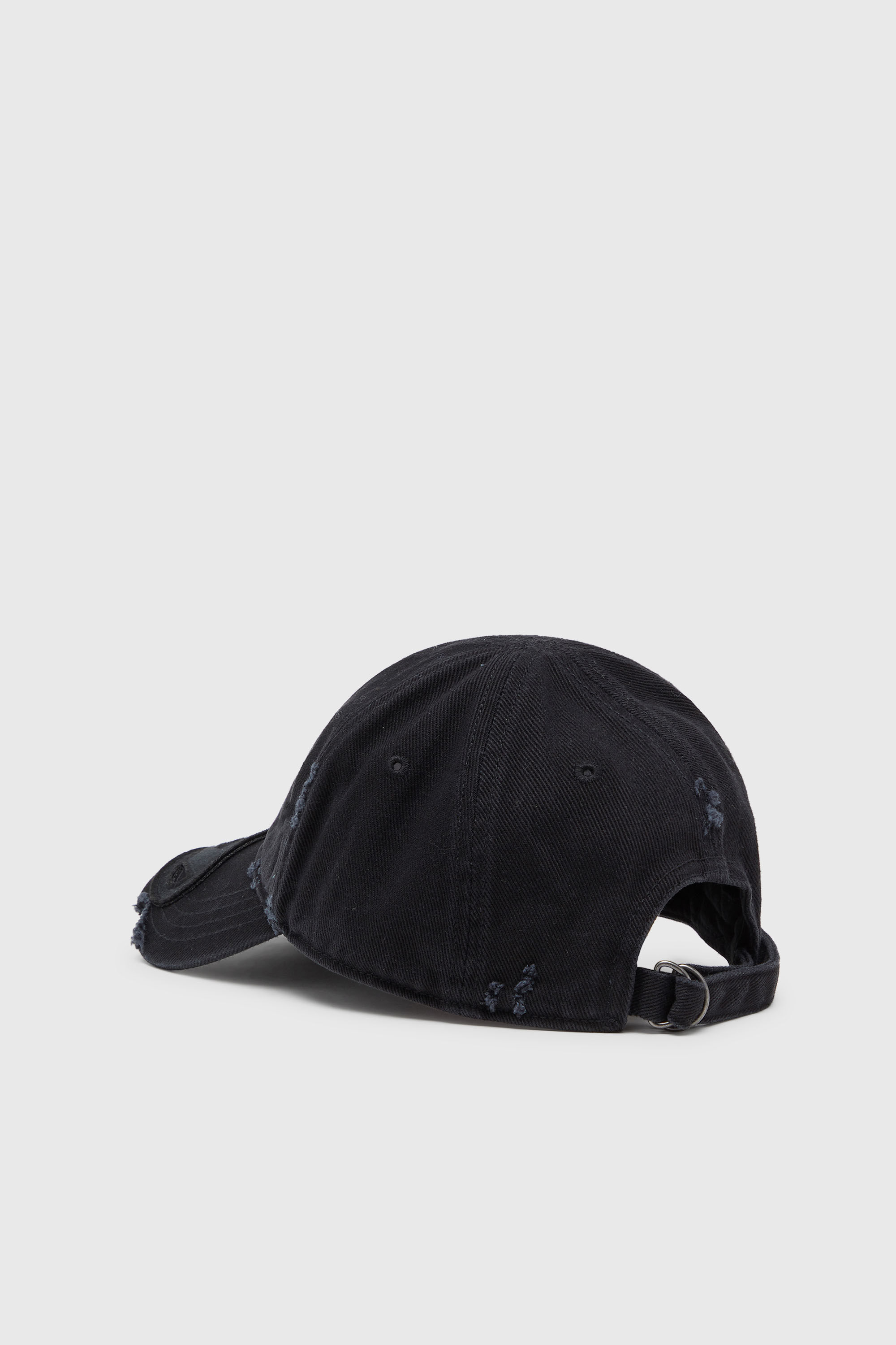 Men's Cotton twill cap with distressed details | Black | Diesel US