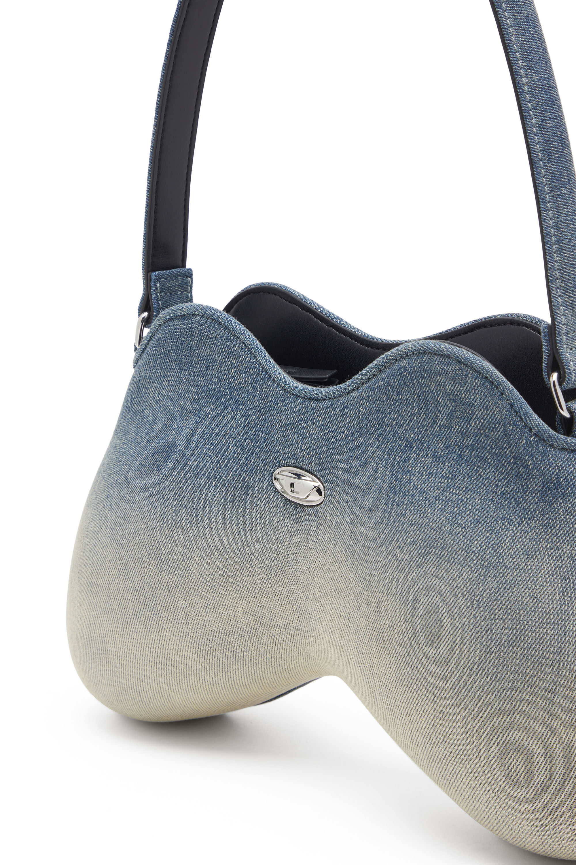 DIESEL☆ Double-D-Shoulder bag in solarised denim Women's Double-D-Shoulder bag in solarised denim | Blue | Diesel