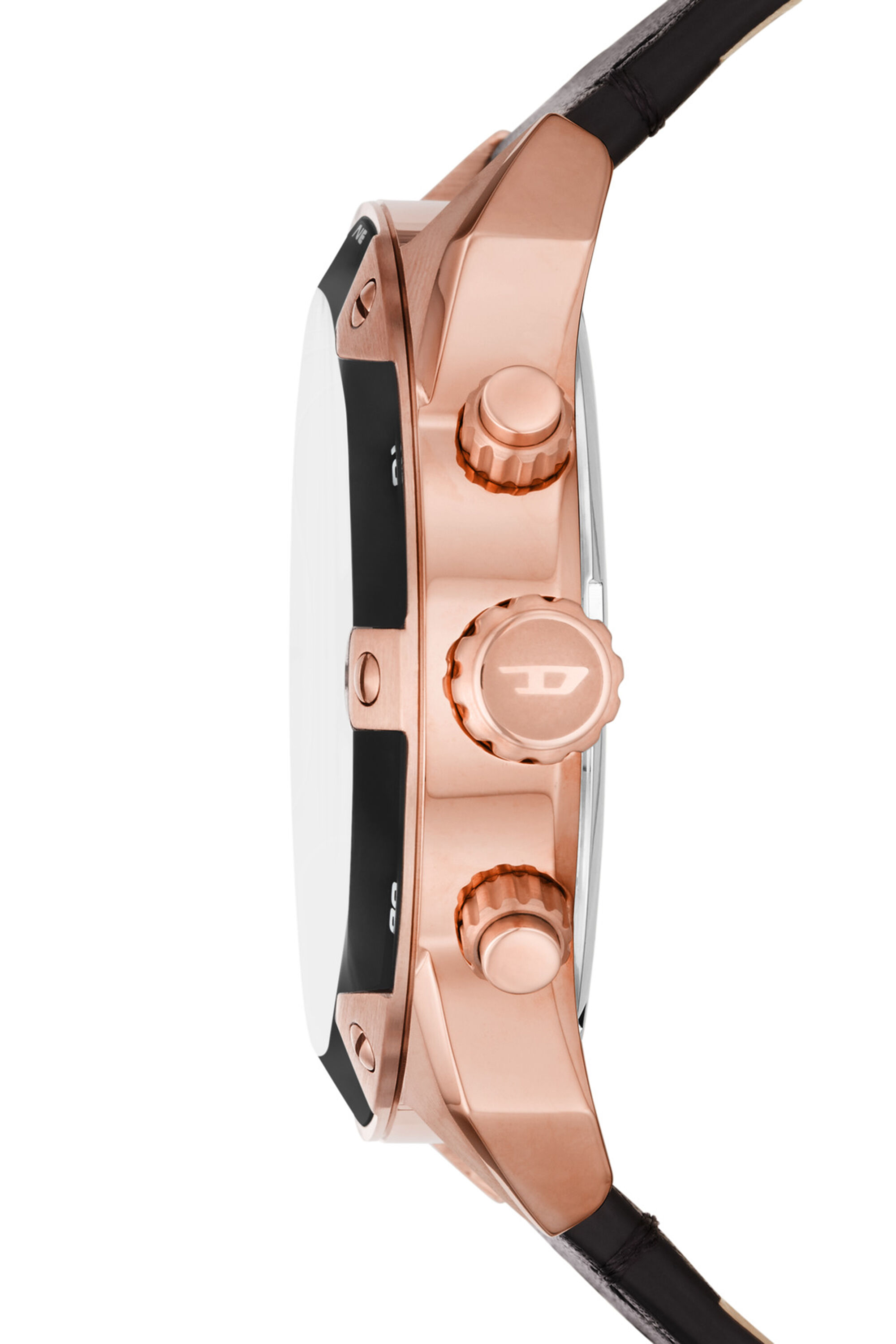 DZ4607 Man: Spiked Chronograph Black Leather Watch | Diesel