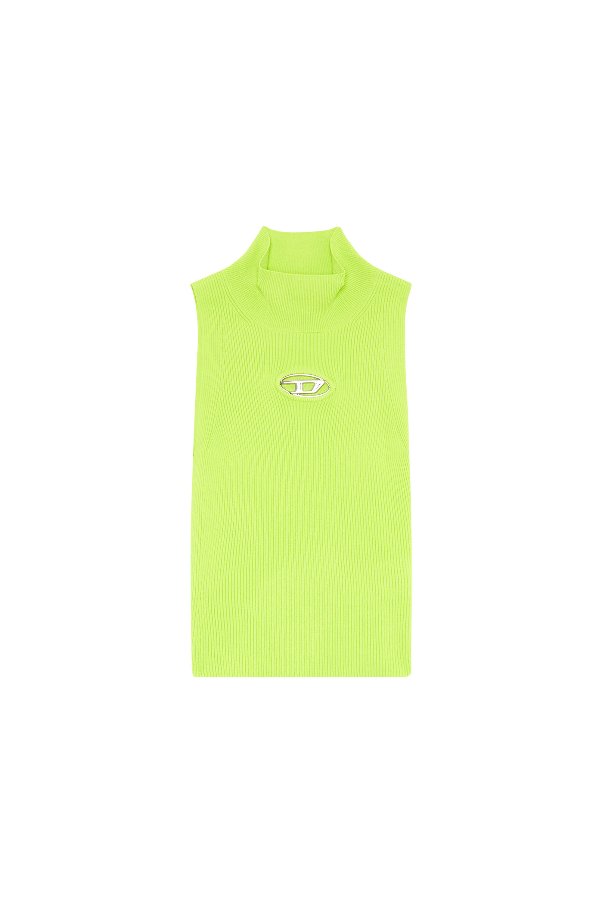Diesel - M-ONERVAX-TOP, Top à col roulé en maille côtelée Femme in Vert - 2