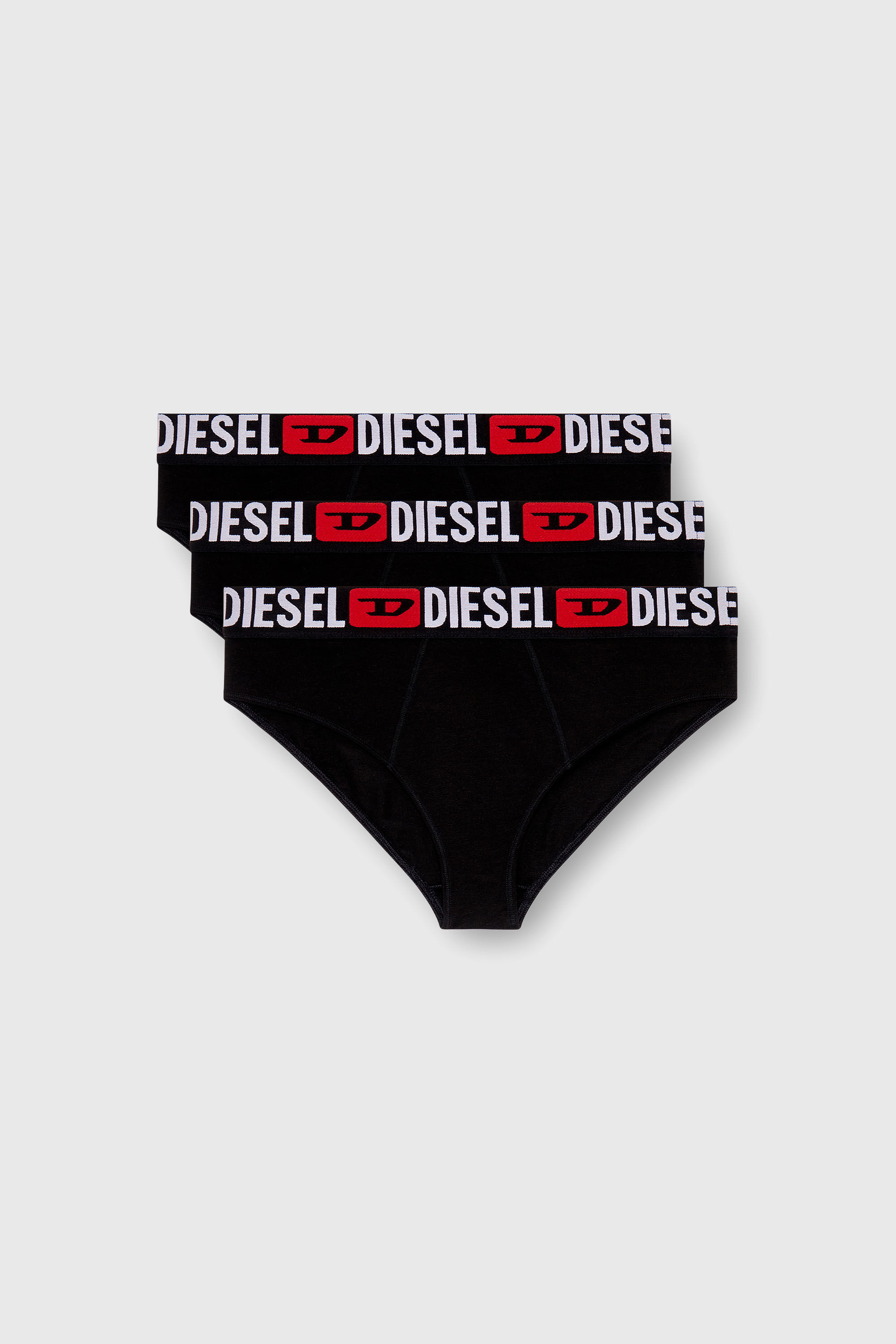 Diesel - UFPN-BLANCA-R-THREEPACK, Paquete de tres bragas en canal&eacute; con cintura alta Mujer in Negro - 2