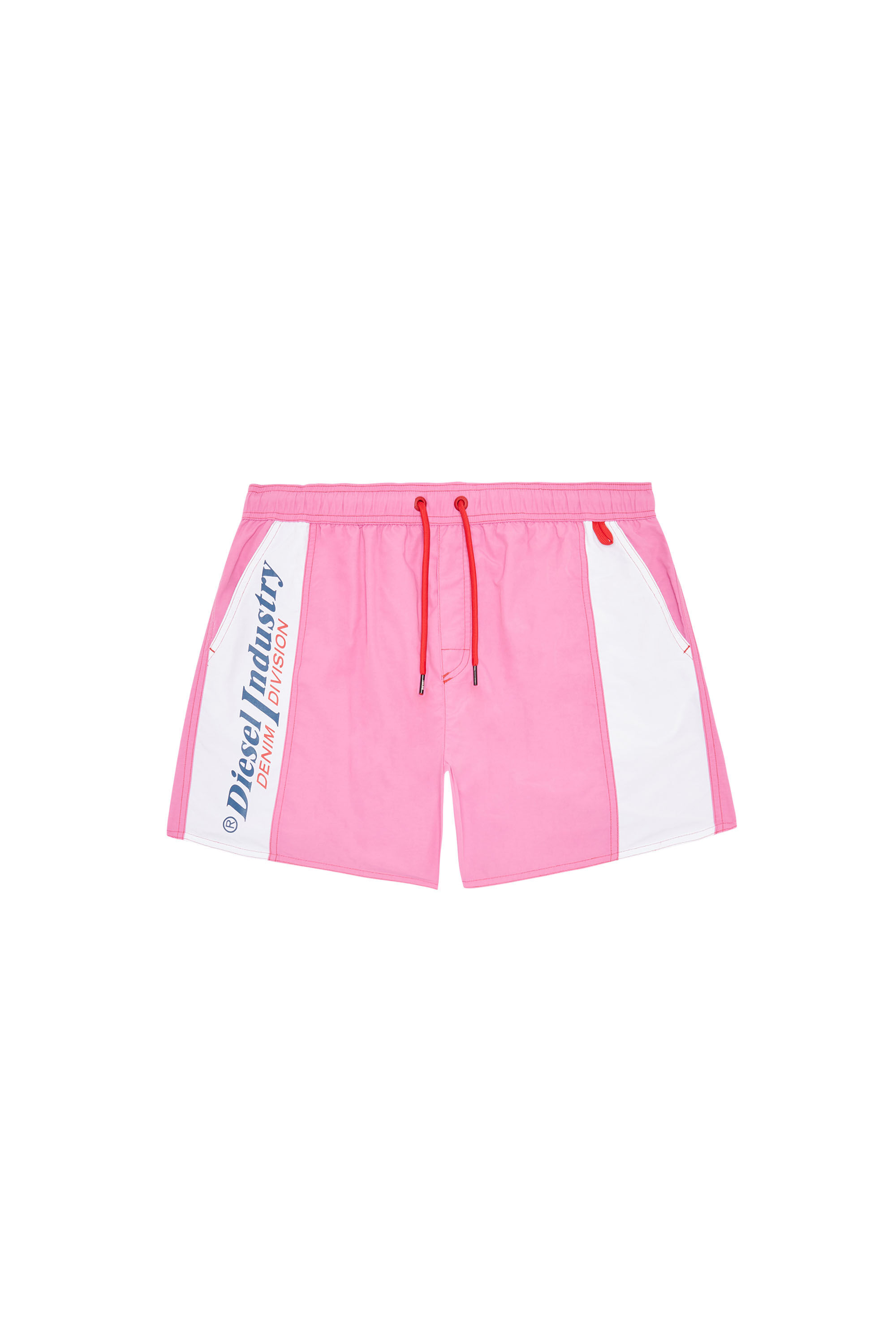 Diesel - BMBX-CAYBAY CALZONCINI, Male's Mid-length swim shorts with side panels in Pink - 1