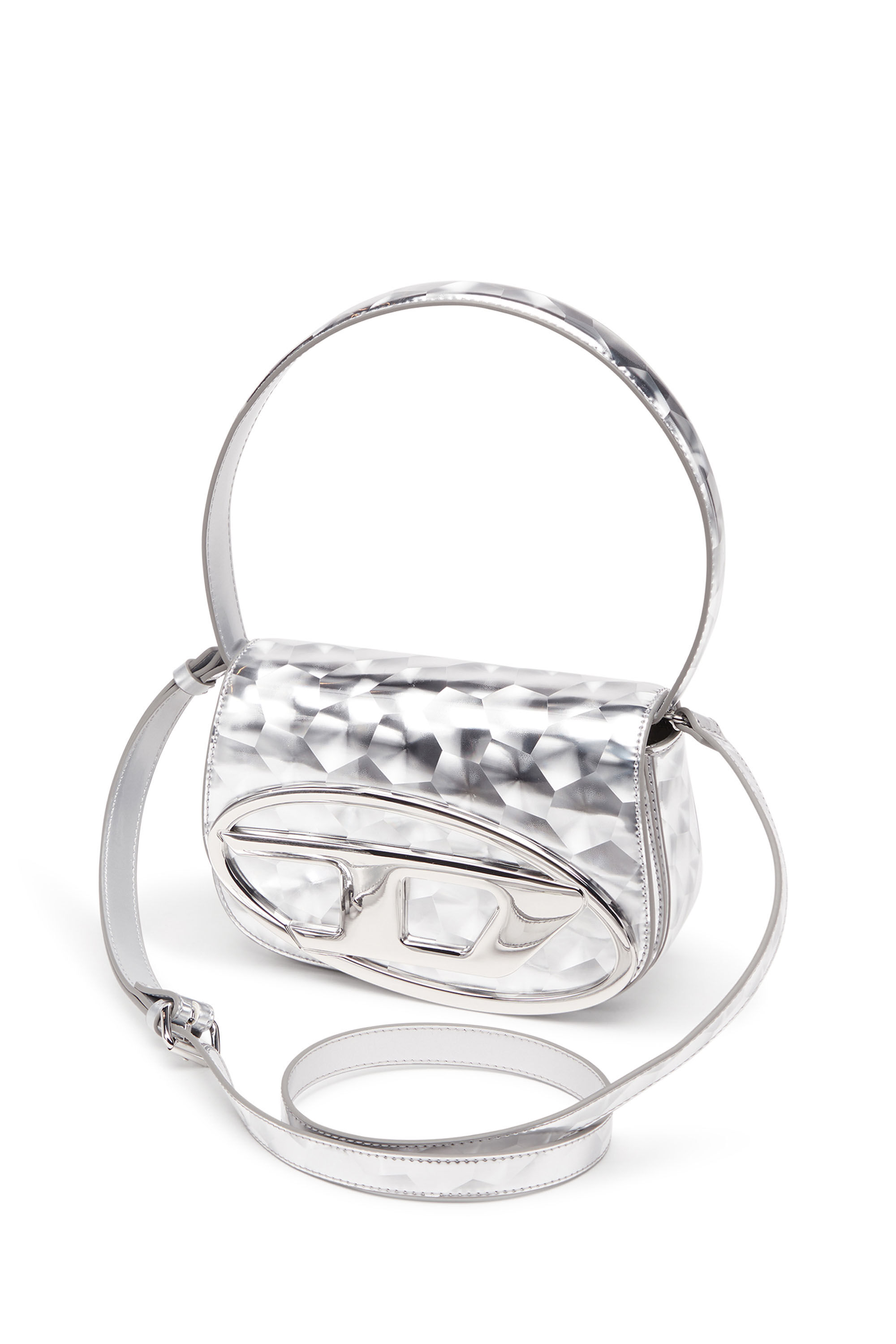 Diesel - 1DR, 1DR-Sac à bandoulière signature effet miroir Femme in Gris argenté - 5