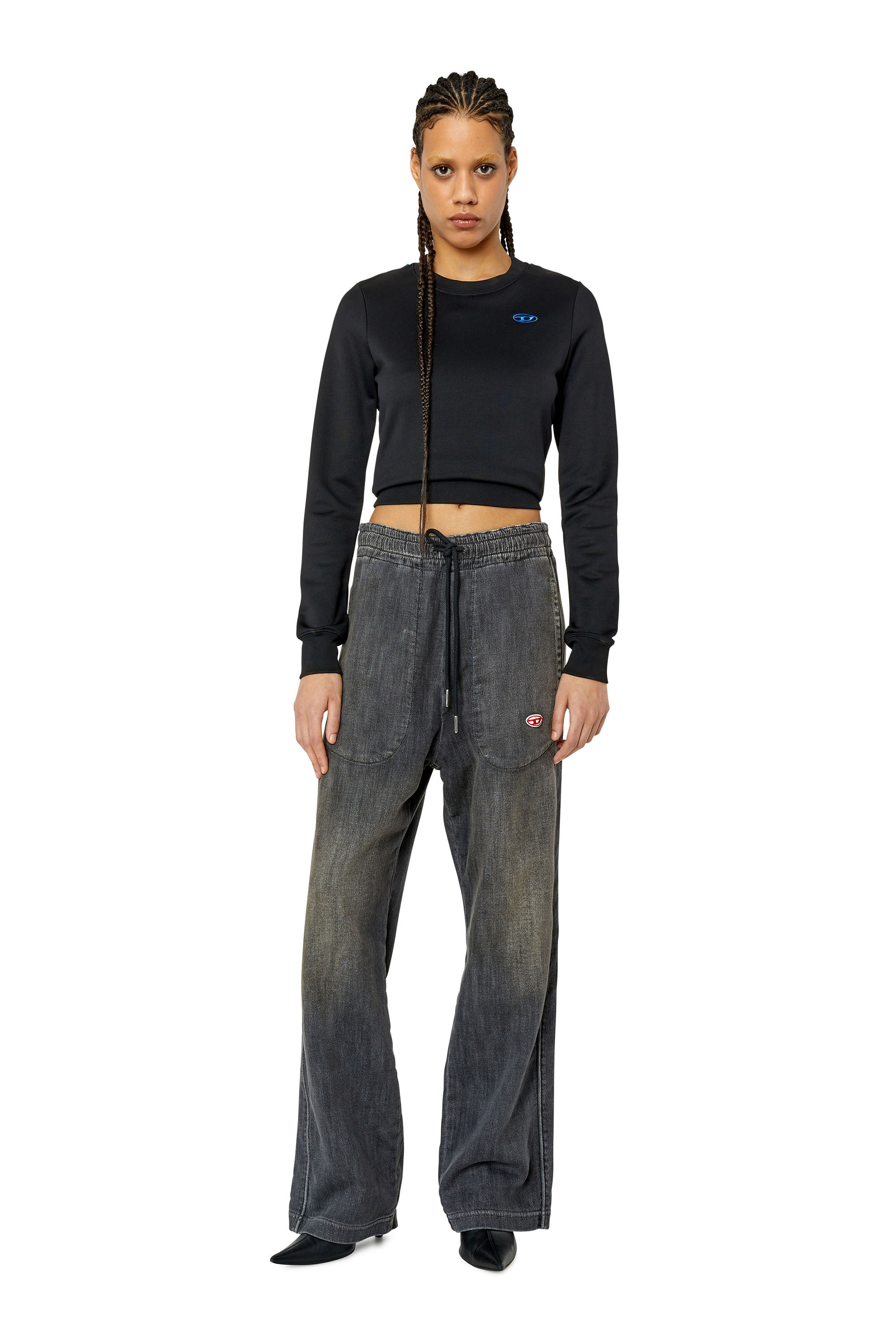 DIESELレディース F-Resyスウェットシャツ F-CROSSY Woman: Sweatshirt with back opening | Diesel