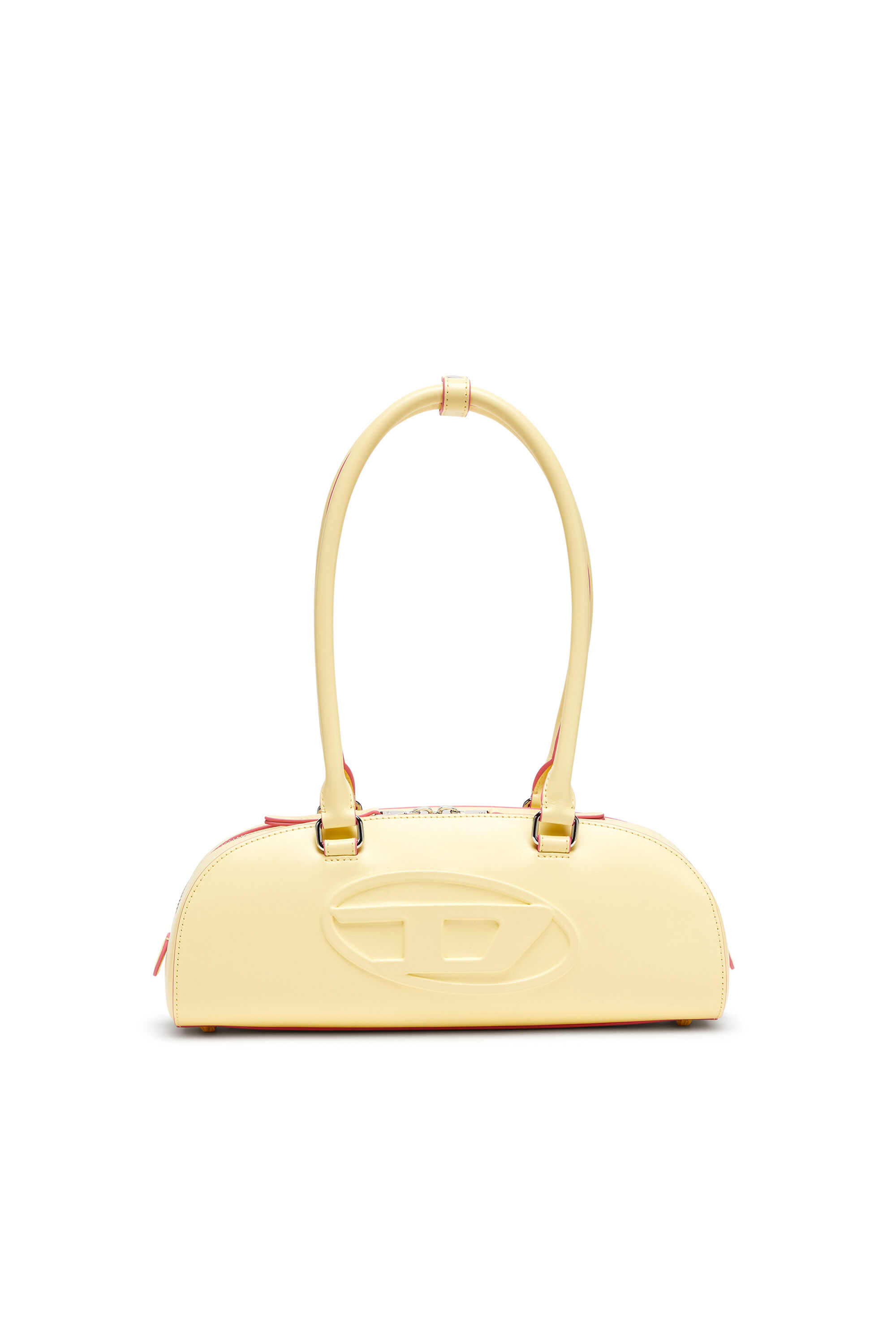 Diesel - 1DR DOME SHOULDER EW, Female's 1DR Dome - Elongated bowling bag in leather in Yellow - 1