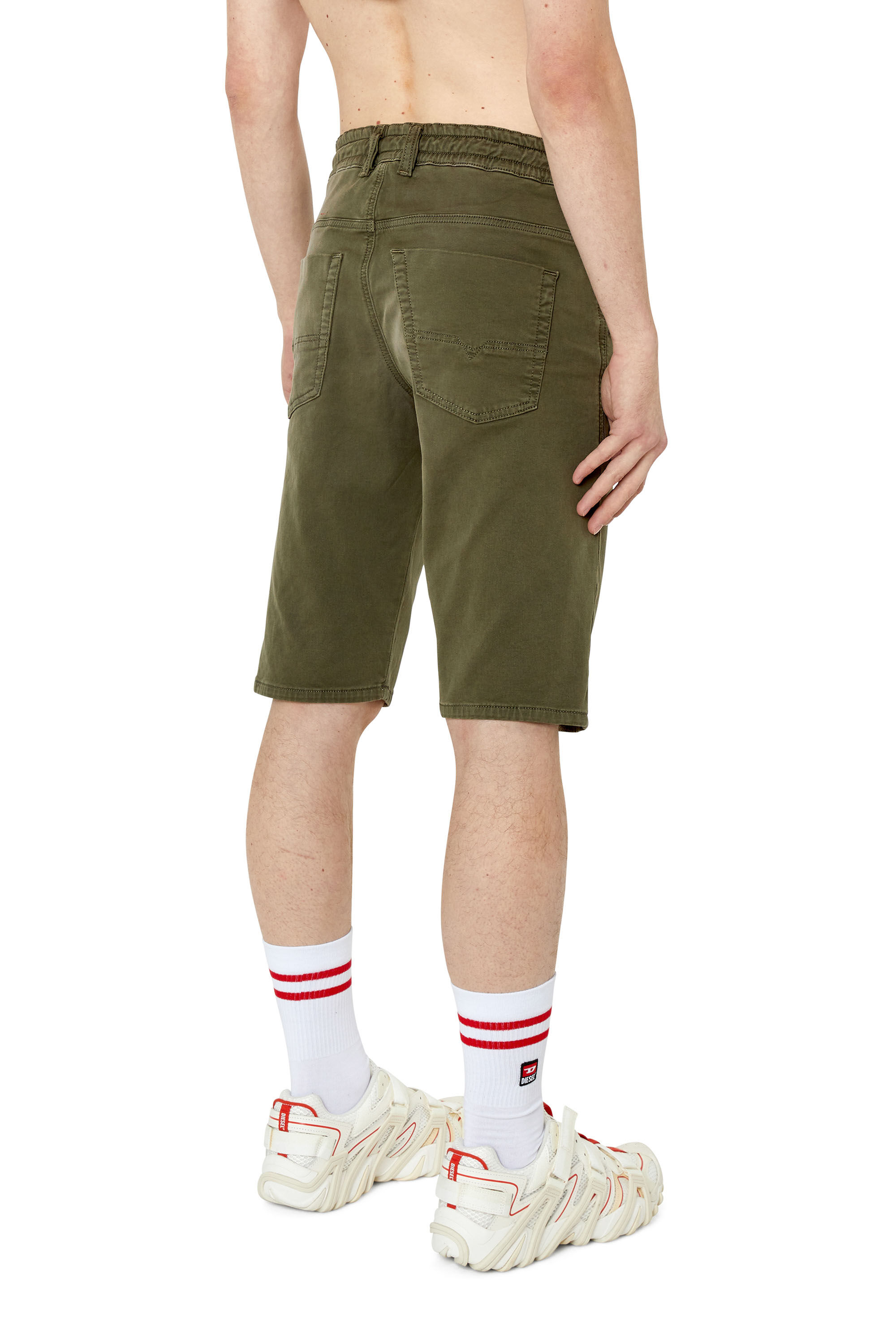 Diesel - D-KROOSHORT-Z JOGGJEANS, Male's Coloured shorts in JoggJeans® in Green - 5