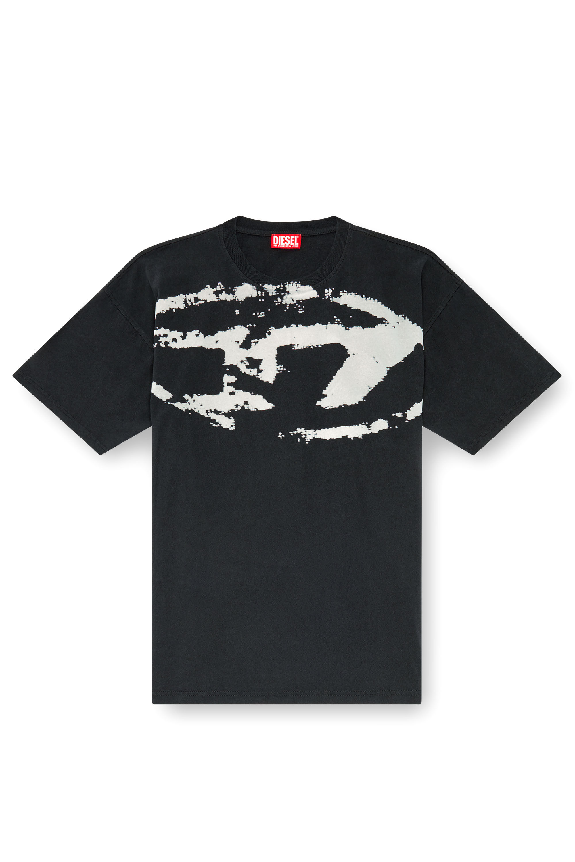★DIESEL★ T Boxt N14 T-Shirt Black A130490DQAU9XX A130490DQ Men's T-shirt with distressed flocked logo | Black | Diesel