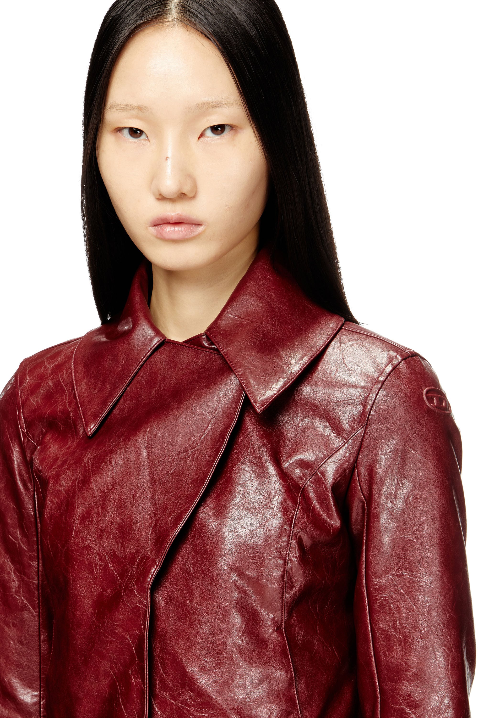 Women's Tailored jacket in coated fabric | Red | Diesel {{Country}}