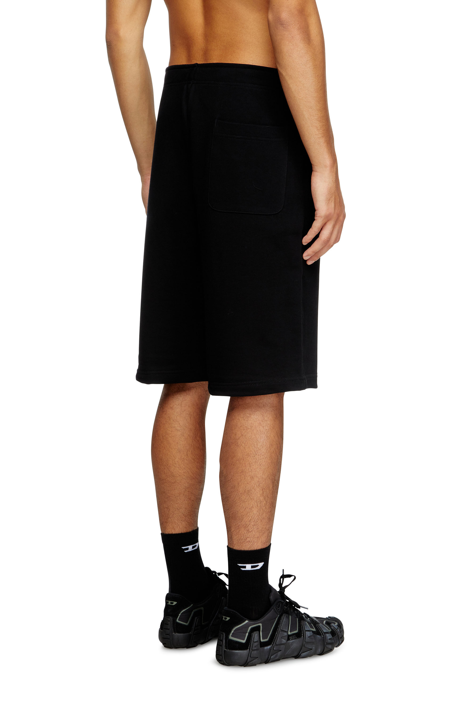 Men's Sweat shorts with injection molded logo | Black | Diesel