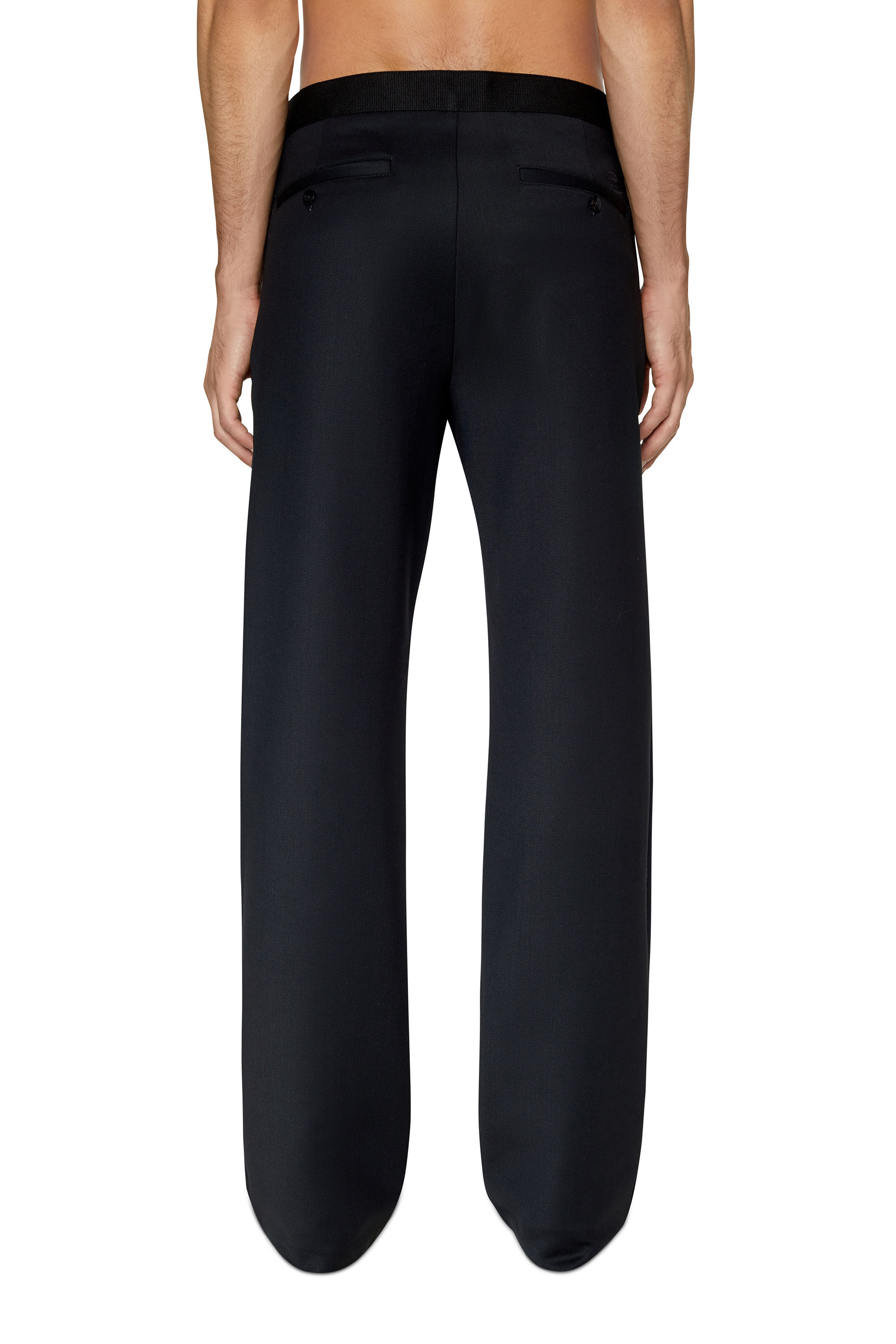 Diesel - P-GOLD, Male's Wool-blend pants with utility details in Black - 5